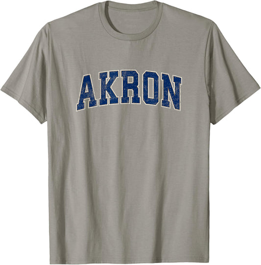 Akron Ohio OH Vintage Athletic Sports Design T-Shirt - T-Shirt | Sand
