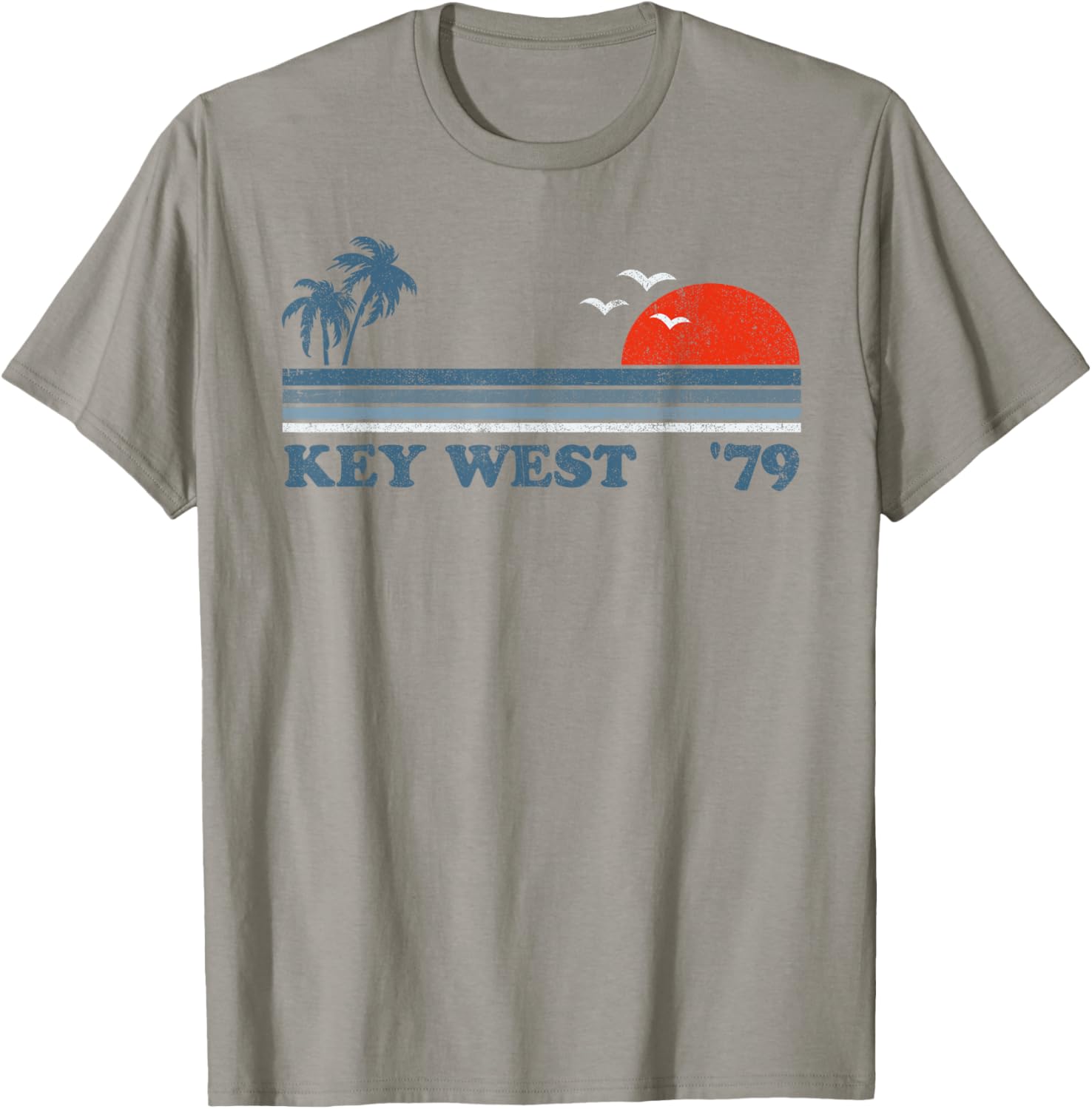 Vintage Key West Florida Beach Retro Sunset Keys 70's Gift T-Shirt - T-Shirt | Sand