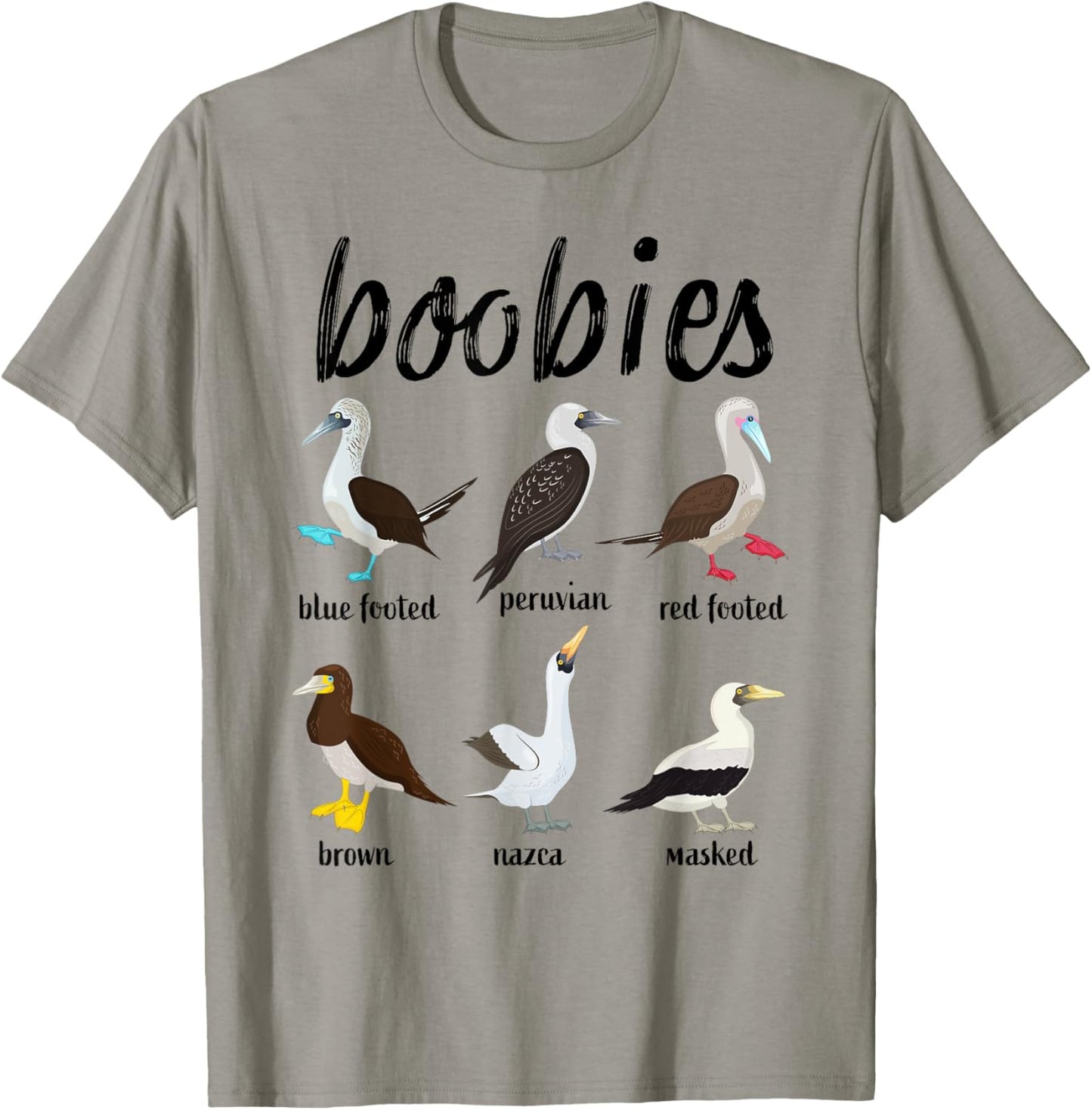 Booby Birds Funny Boobies Funny Fathers Day T-Shirt - T-Shirt | Sand