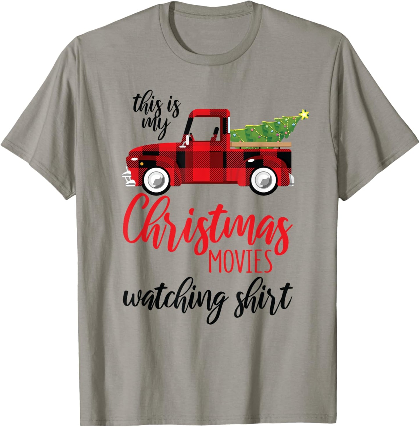 Christmas Movie Watching Shirt Xmas Movies Red Truck T-Shirt - T-Shirt | Sand