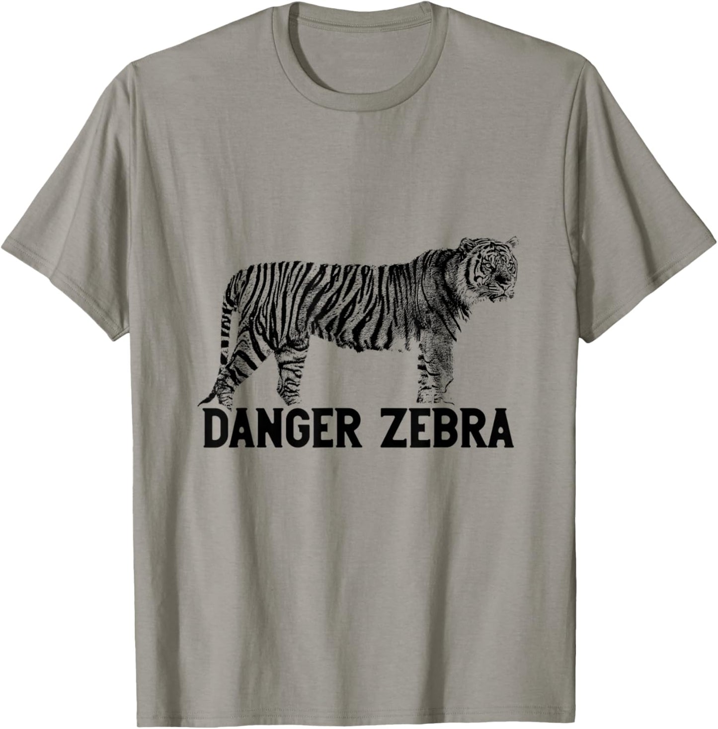 Tiger Alternative Animal Name Danger Zebra Funny Design T-Shirt - T-Shirt | Sand