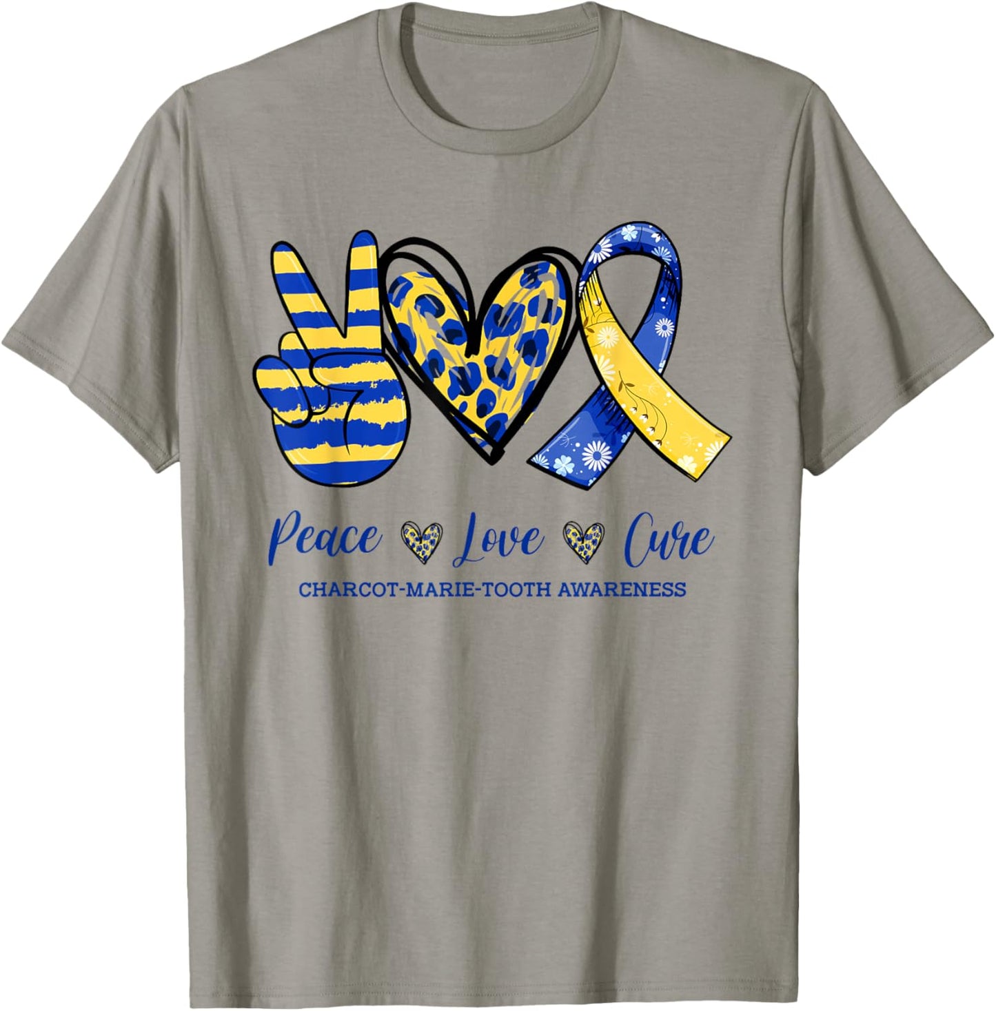 Peace Love Cure CMT Awareness 2022 T-Shirt - T-Shirt | Sand