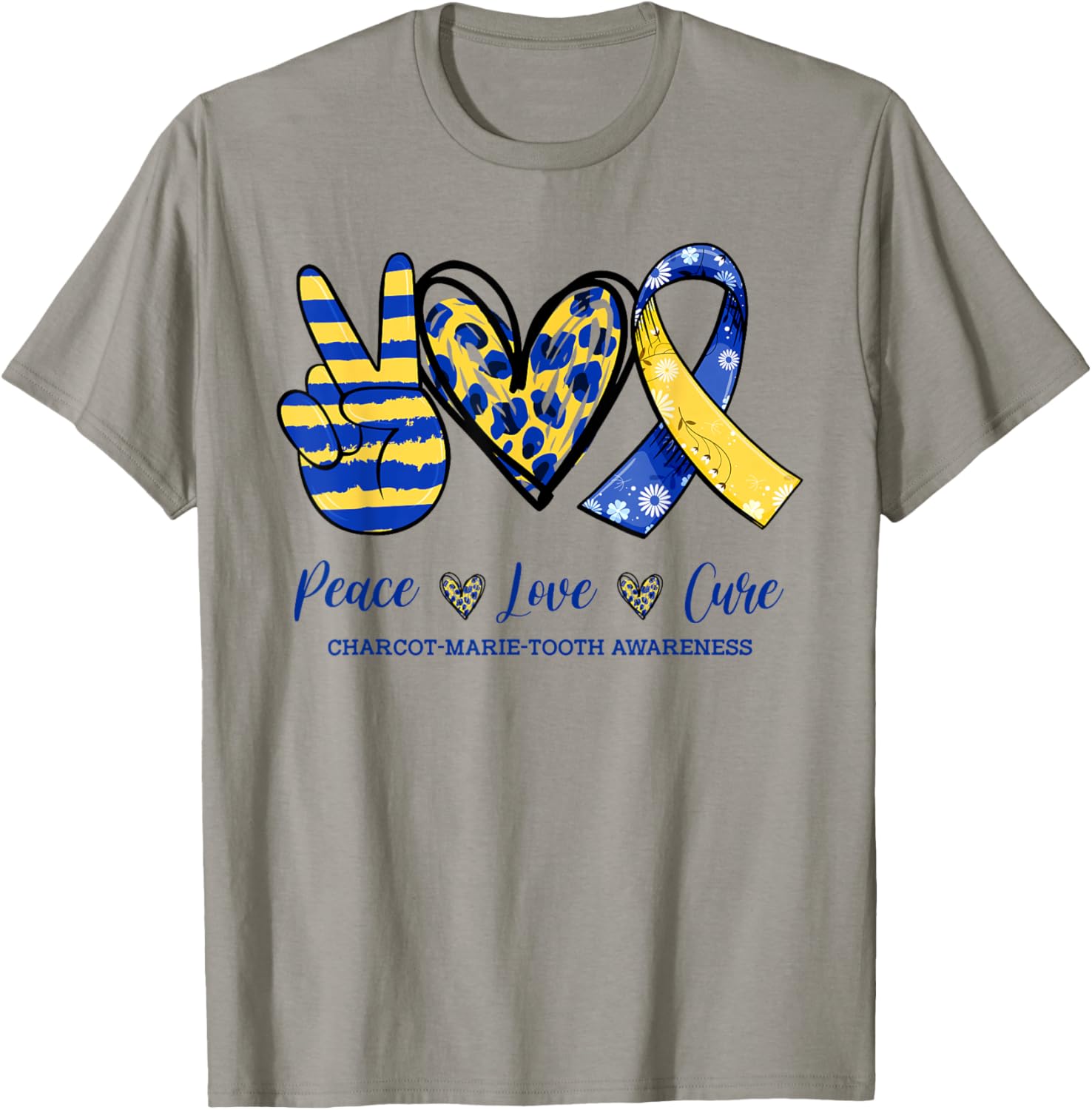 Peace Love Cure CMT Awareness 2022 T-Shirt - T-Shirt | Sand
