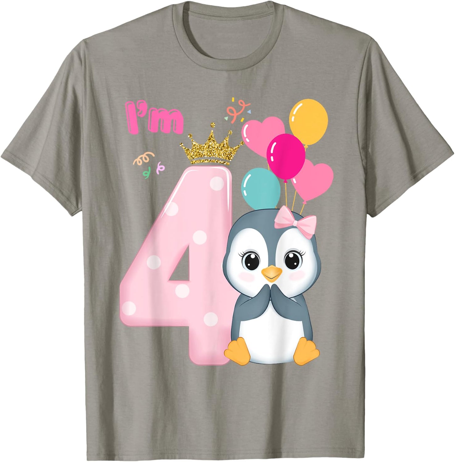 Cute Penguin 4th Birthday for Boy /Girl /Toddler Family T-Shirt - T-Shirt | Sand