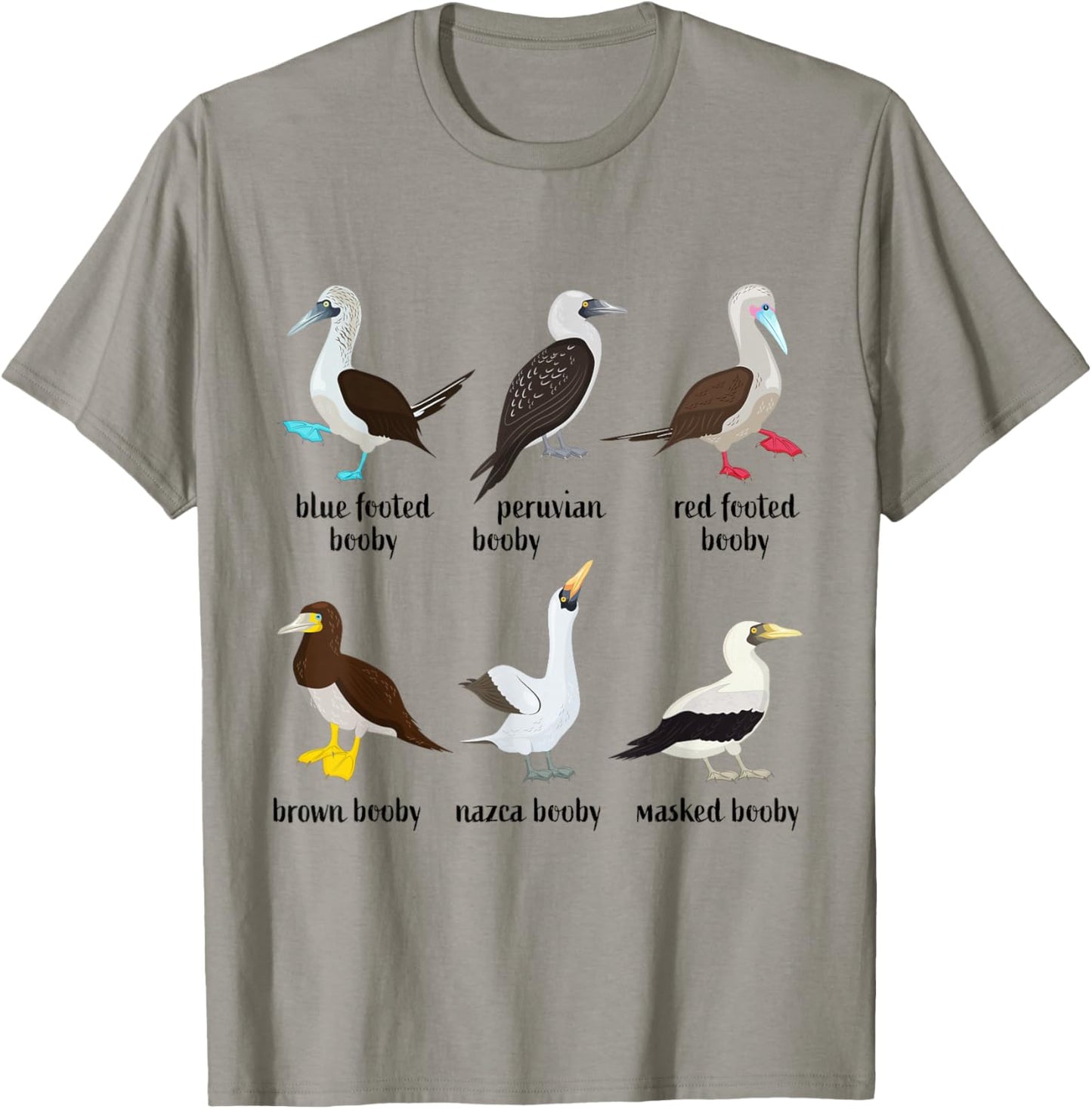Types of Booby Birds galapagos islands wildlife T-Shirt - T-Shirt | Sand