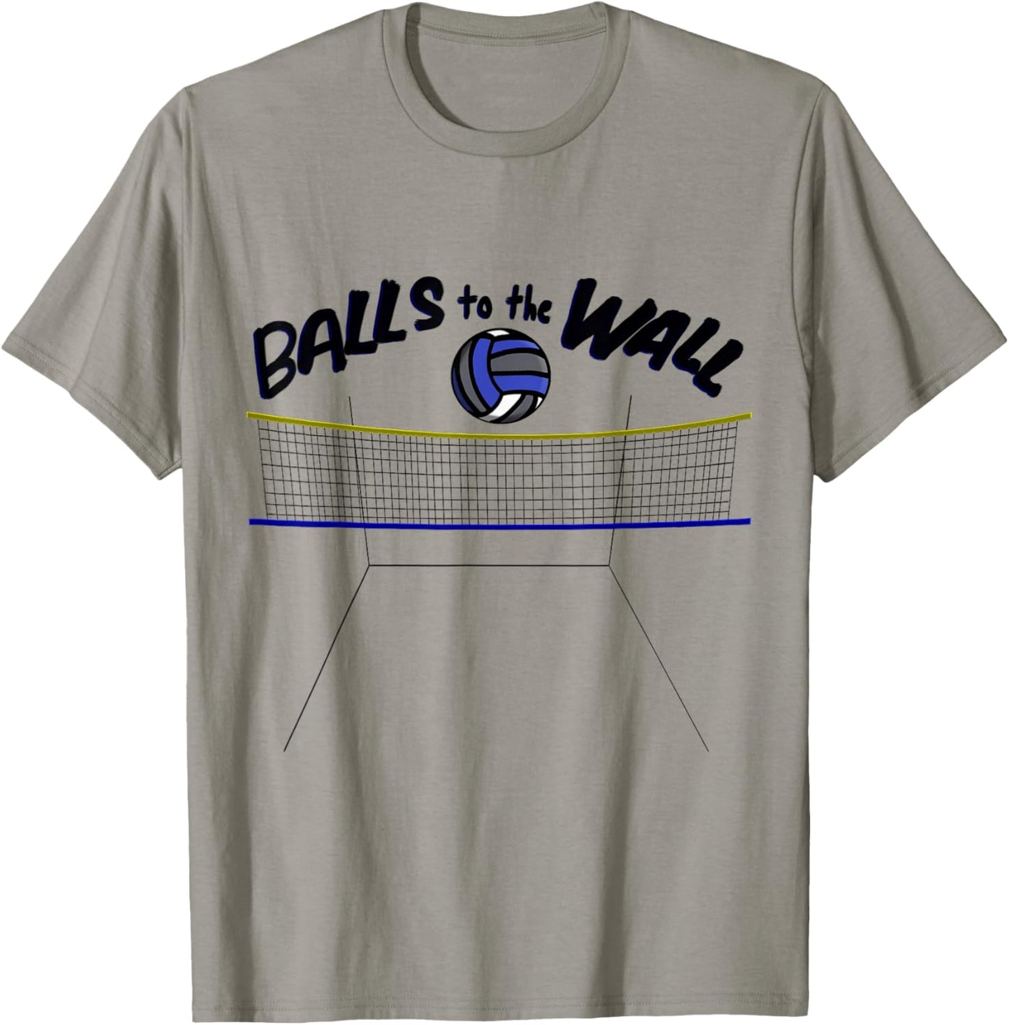 Wallyball - Balls to the Wall Court View T-Shirt - T-Shirt | Sand