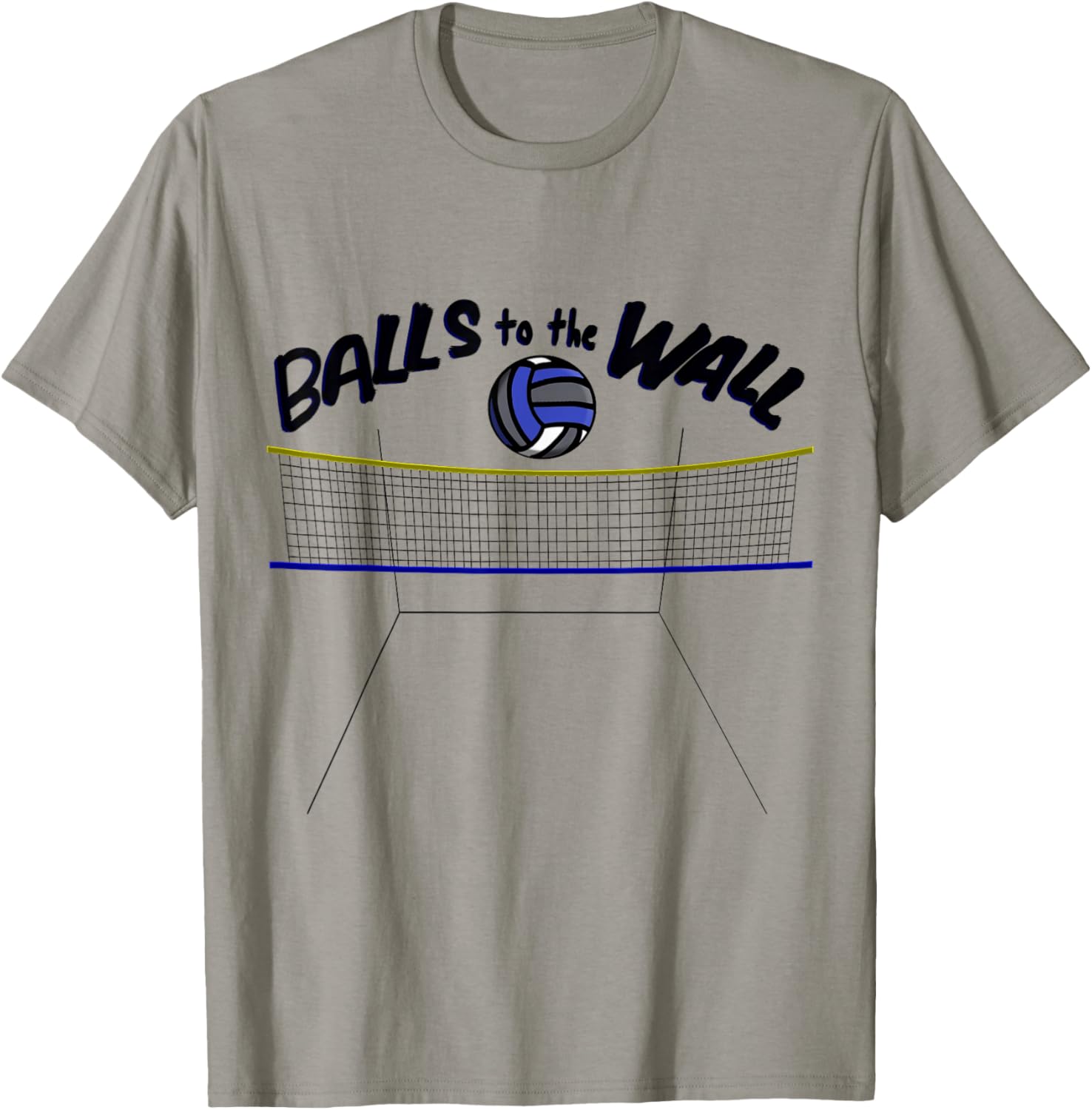 Wallyball - Balls to the Wall Court View T-Shirt - T-Shirt | Sand