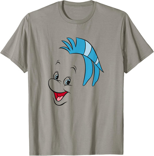 Disney The Little Mermaid Flounder Big Face T-Shirt - T-Shirt | Sand