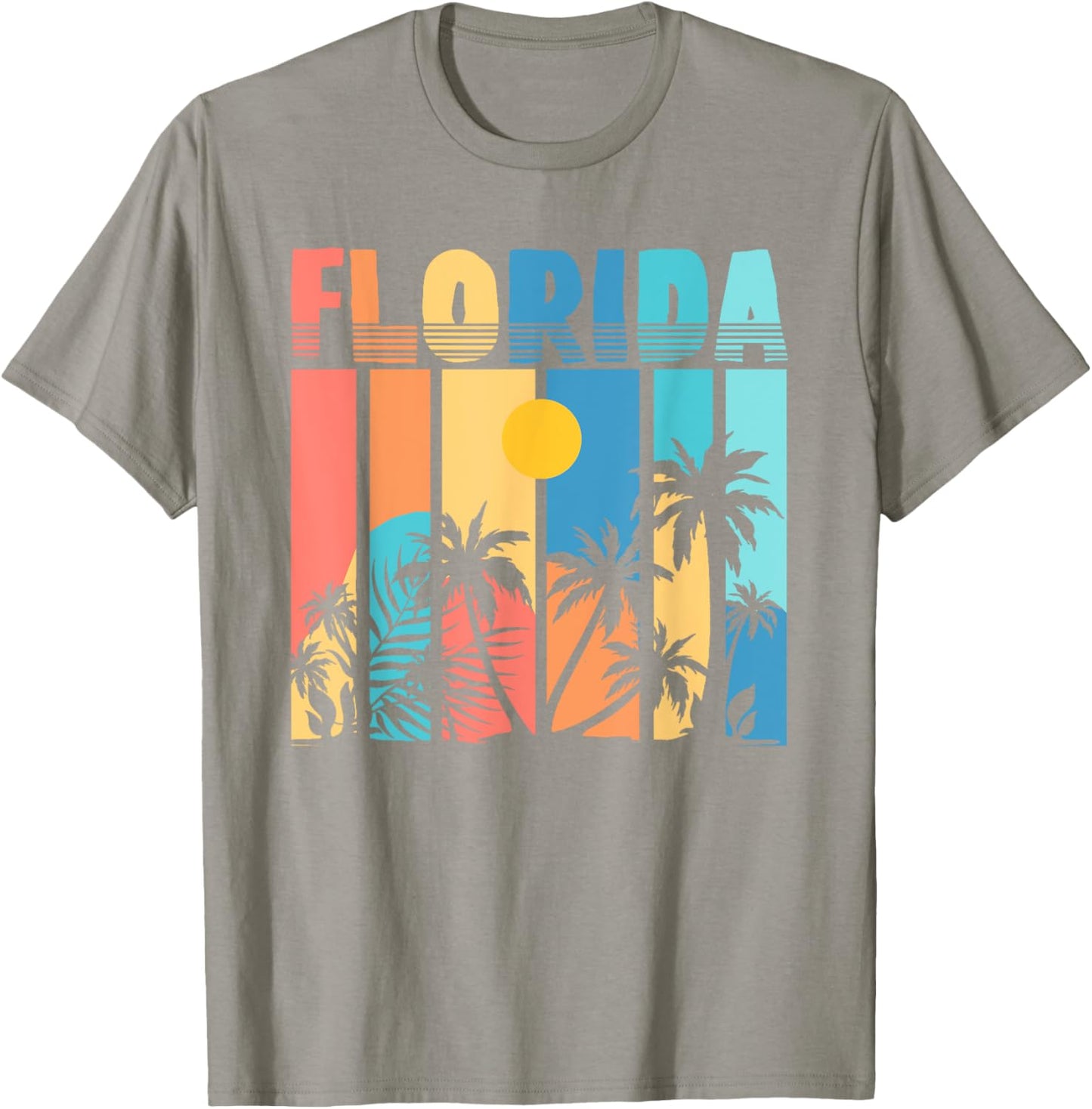Retro FL Palm Trees Summer Vibes Tropical Miami Florida Men Women Kids T-Shirt - T-Shirt | Sand
