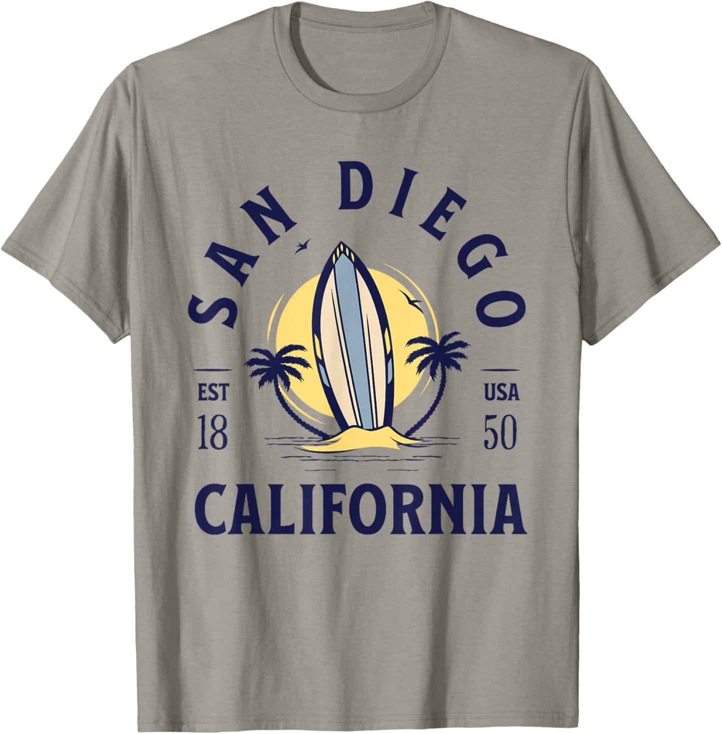 San Diego California Beach Surf Summer Vacation Vintage T-Shirt - T-Shirt | Sand