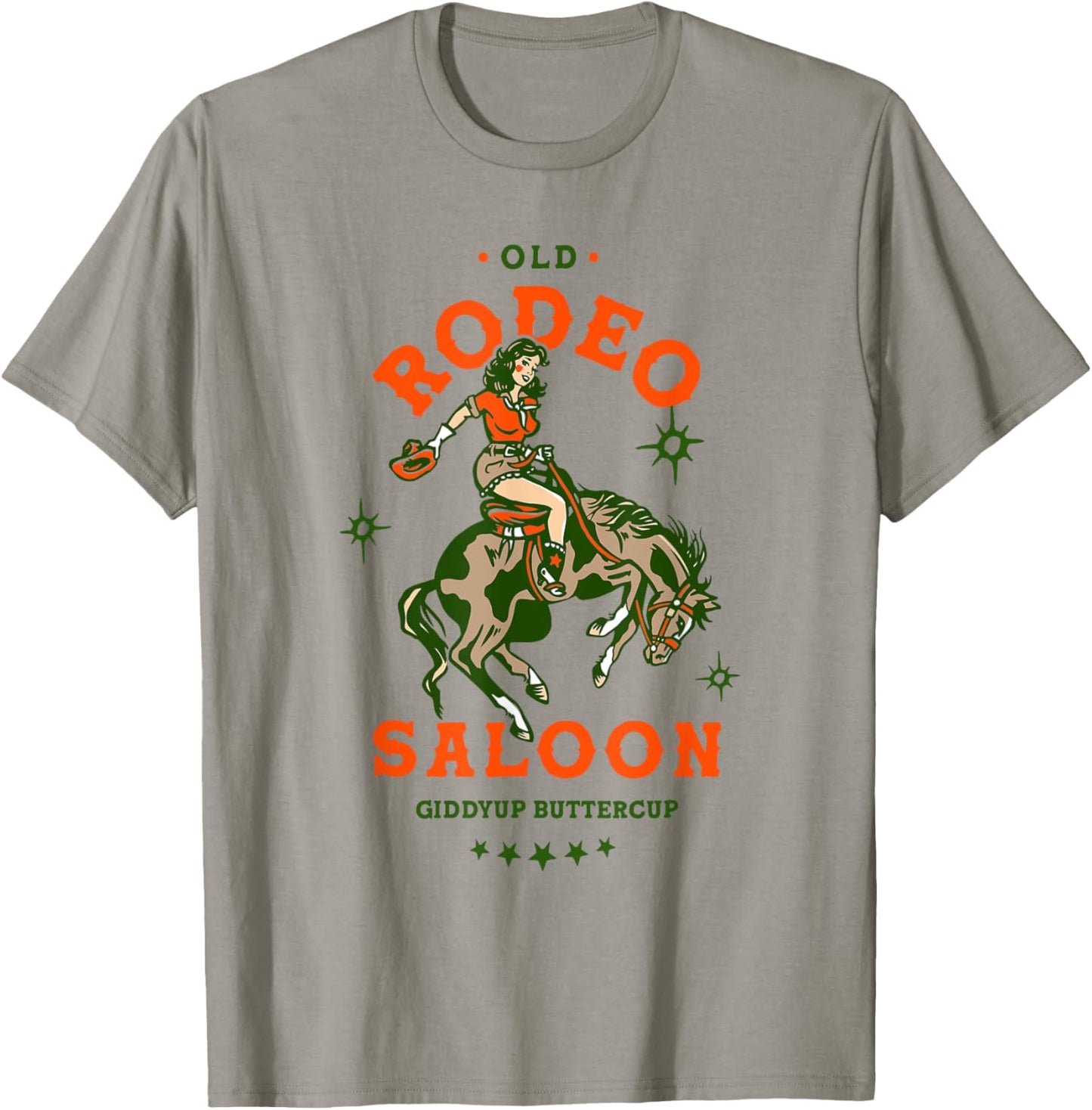 Old Rodeo Saloon: Giddyup Buttercup. Retro Cowgirl & Horse T-Shirt - T-Shirt | Sand