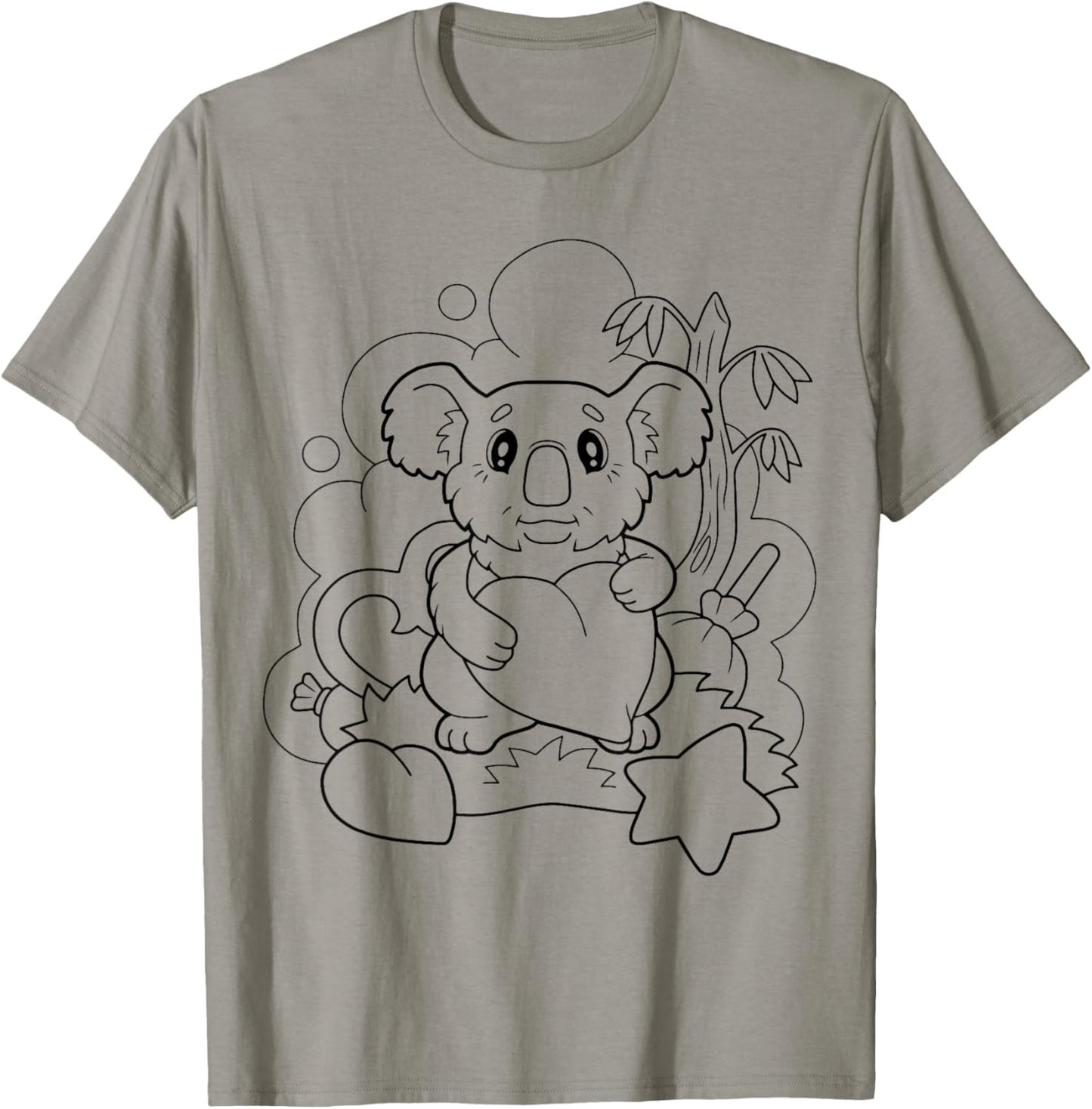 Cute koala bear to paint and color in for children T-Shirt - T-Shirt | Sand