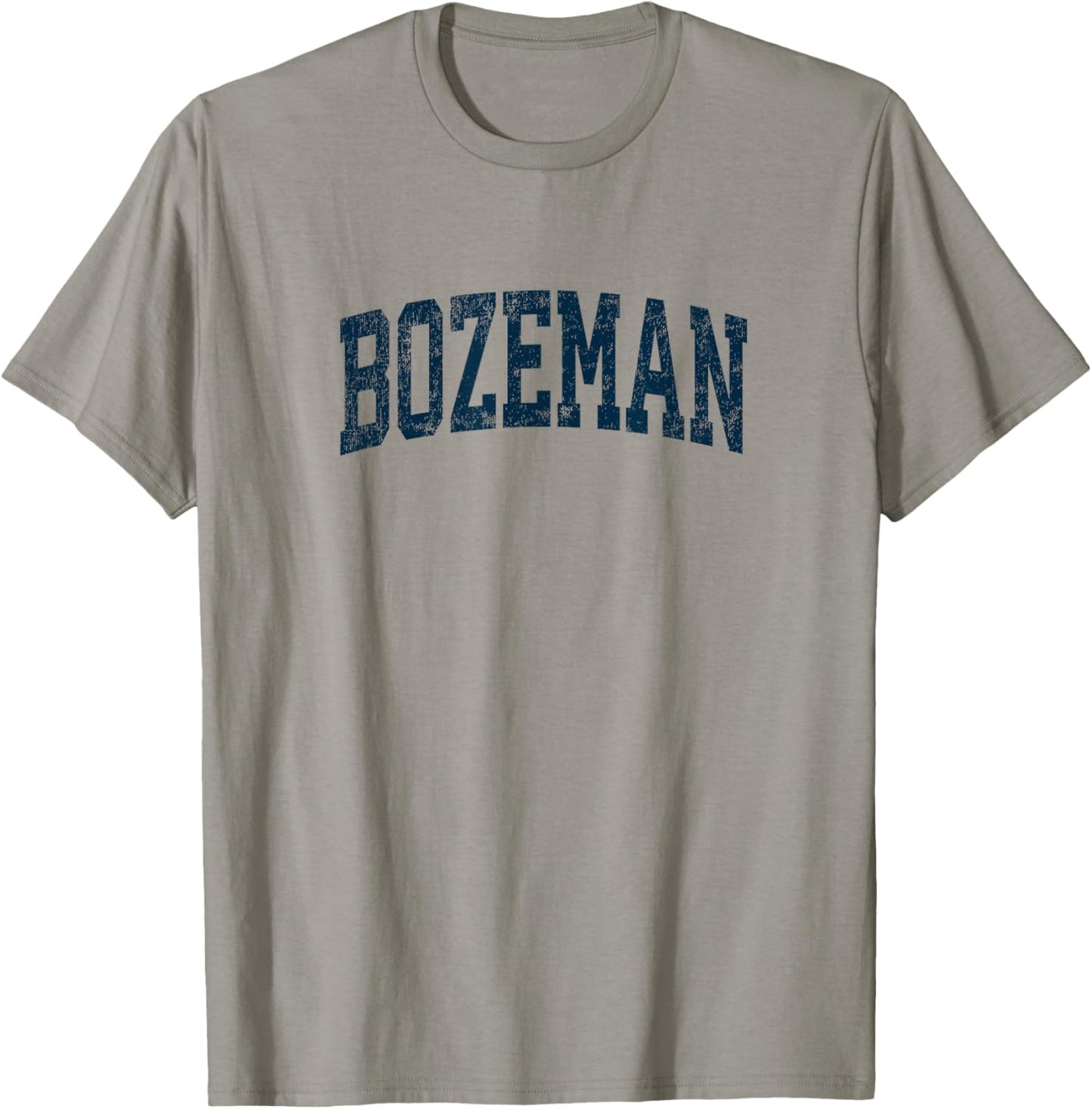 Bozeman Montana MT Vintage Athletic Sports Navy Design T-Shirt - T-Shirt | Sand