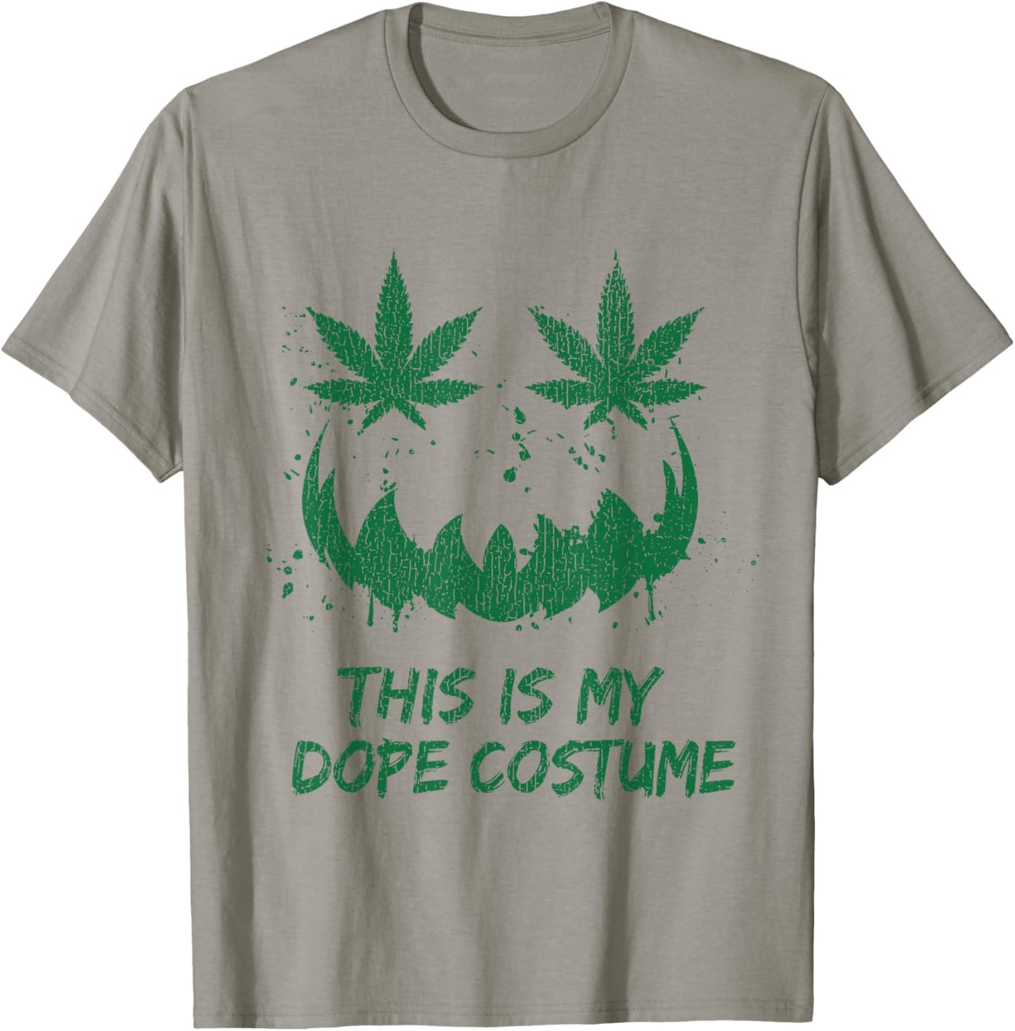 This Is My Dope Costume Pumpkin Face Weed Leaf Marijuana T-Shirt - T-Shirt | Sand