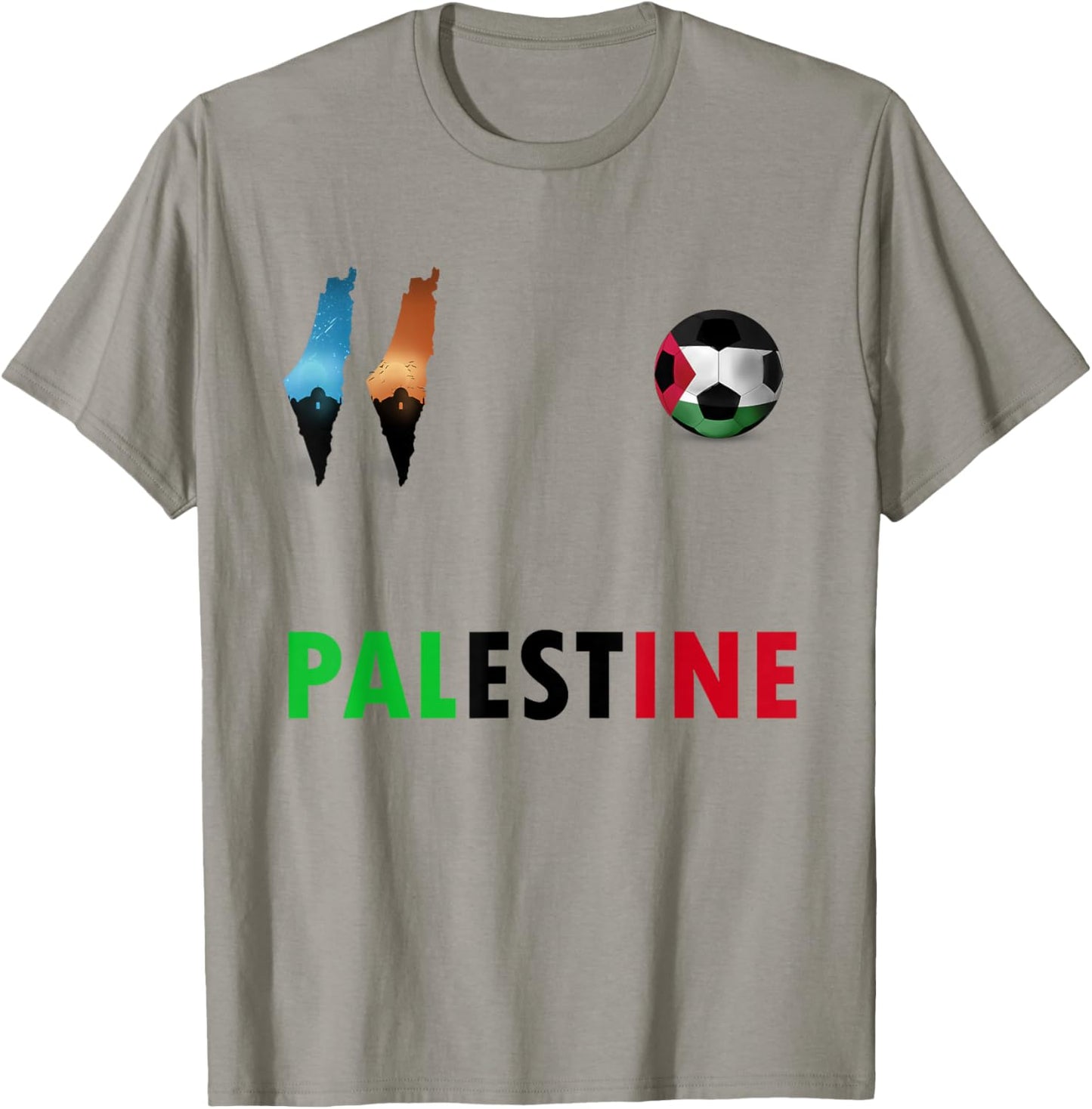 Palestine Football Fans Jersey Palestinian Ball Flag Quds T-Shirt - T-Shirt | Sand