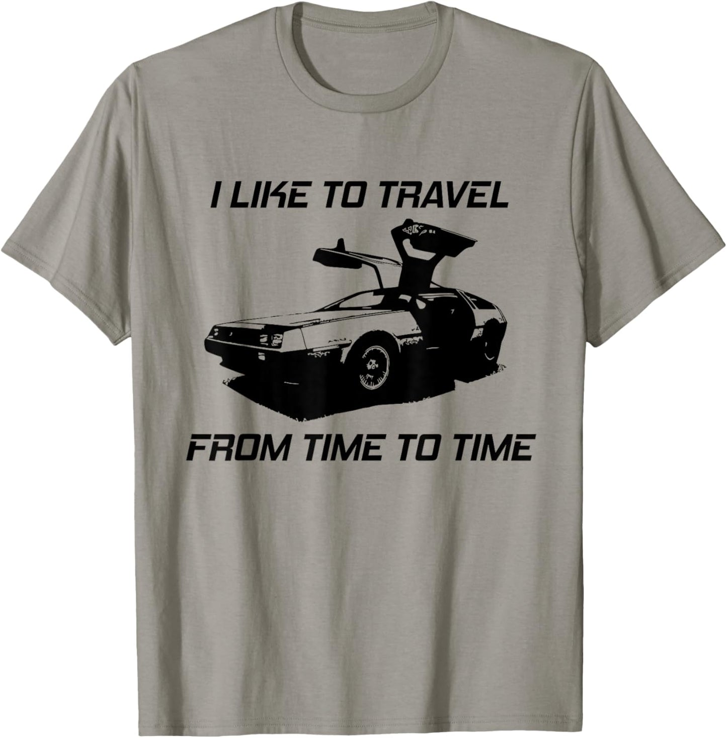 I Like To Travel From Time To Time. Funny Retro Car Vacation T-Shirt - T-Shirt | Sand