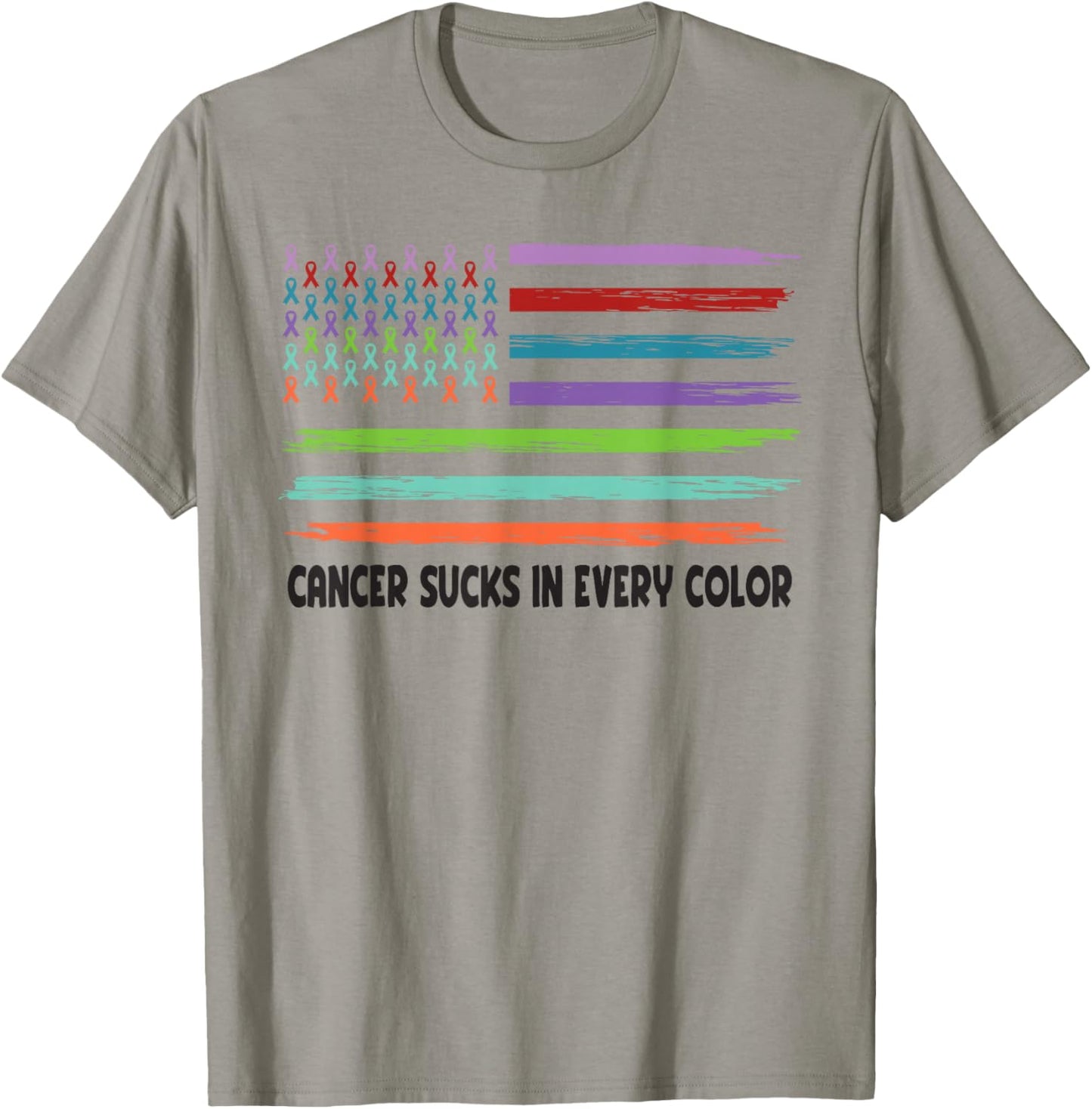 Cancer Sucks In Every Color Fighter | Funk Cancer T-Shirt - T-Shirt | Sand