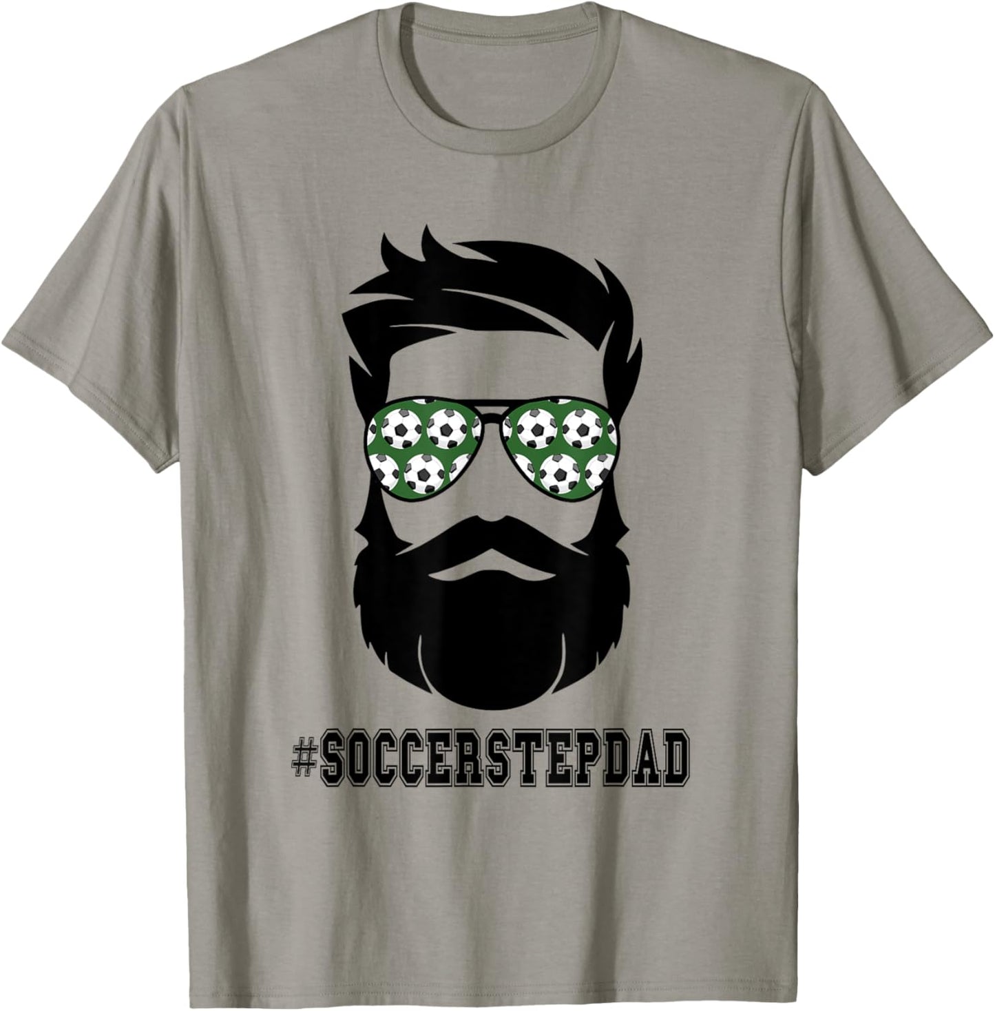 Soccer Stepdad With Beard Step Dad Step Father Stepfather T-Shirt - T-Shirt | Sand