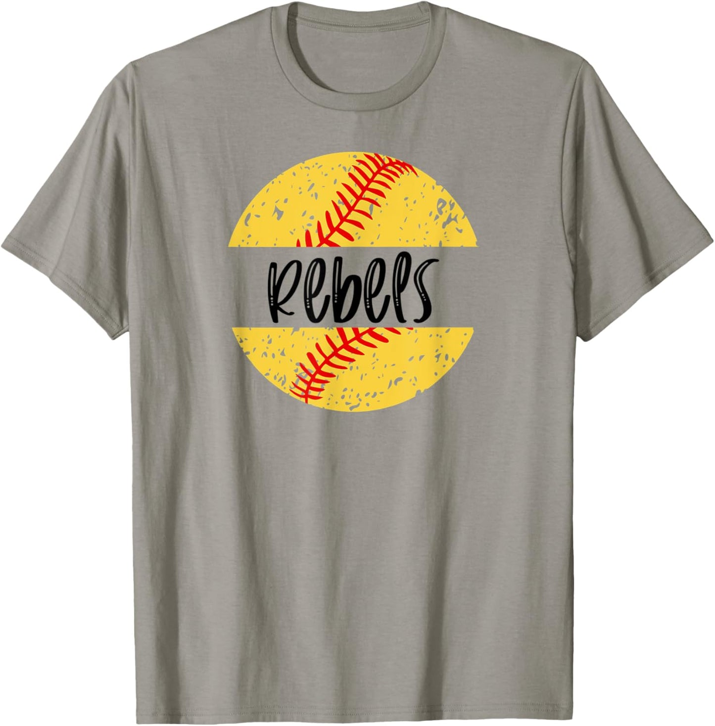 Rebels Softball Team Mascot School Spirit Game Day T-Shirt - T-Shirt | Sand