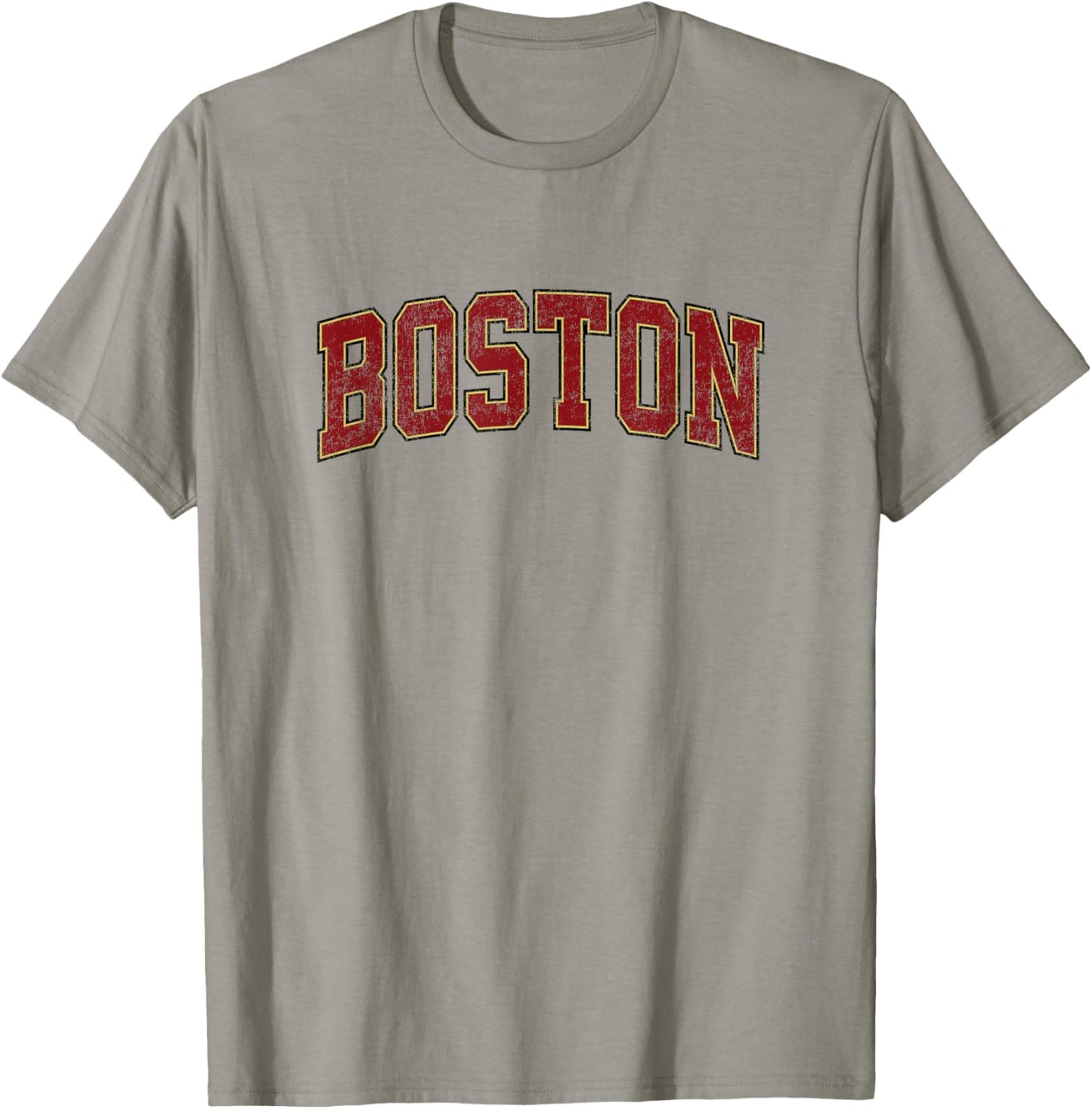 Boston Massachusetts MA Vintage Athletic Sports Design T-Shirt - T-Shirt | Sand