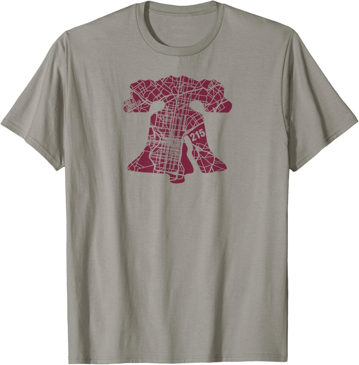 Philadelphia Street Map Liberty Bell Ill 215 Vintage Philly T-Shirt - T-Shirt | Sand