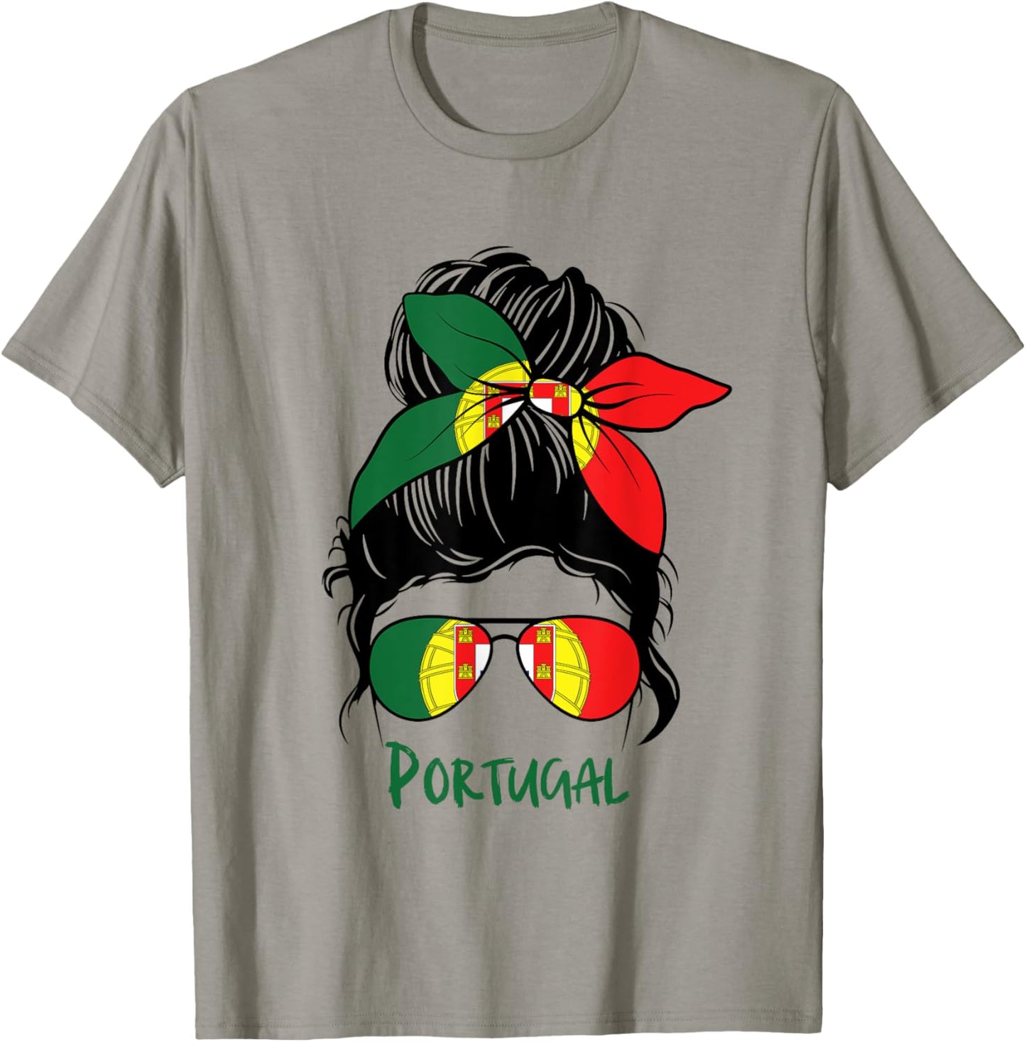 Portuguese Girl Bandana Flag Colors Proud Portugal Woman T-Shirt - T-Shirt | Sand
