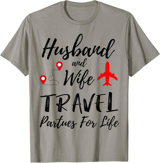 Couple Matching Husband And Wife Travel Partners For Life T-Shirt - T-Shirt | Sand
