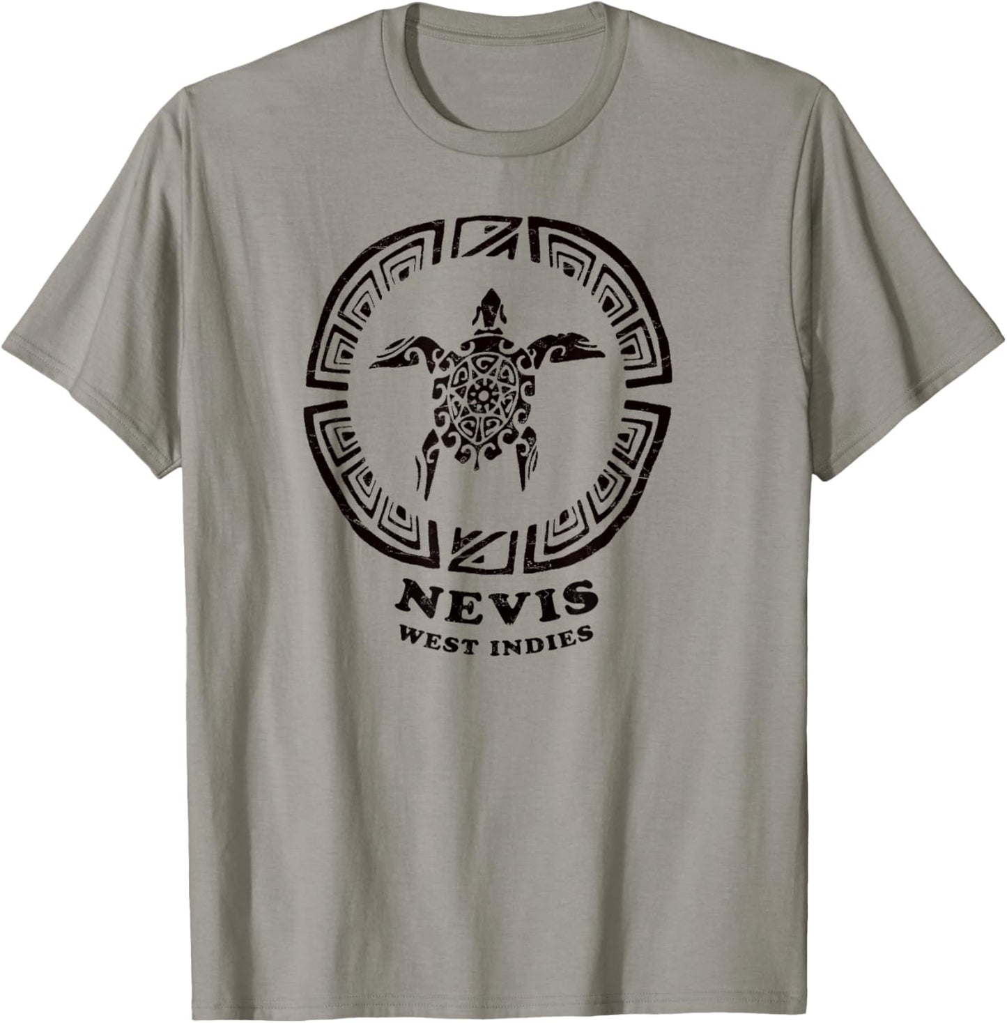 Nevis, West Indies Vintage Tribal Sea Turtle Vacation T-Shirt - T-Shirt | Sand