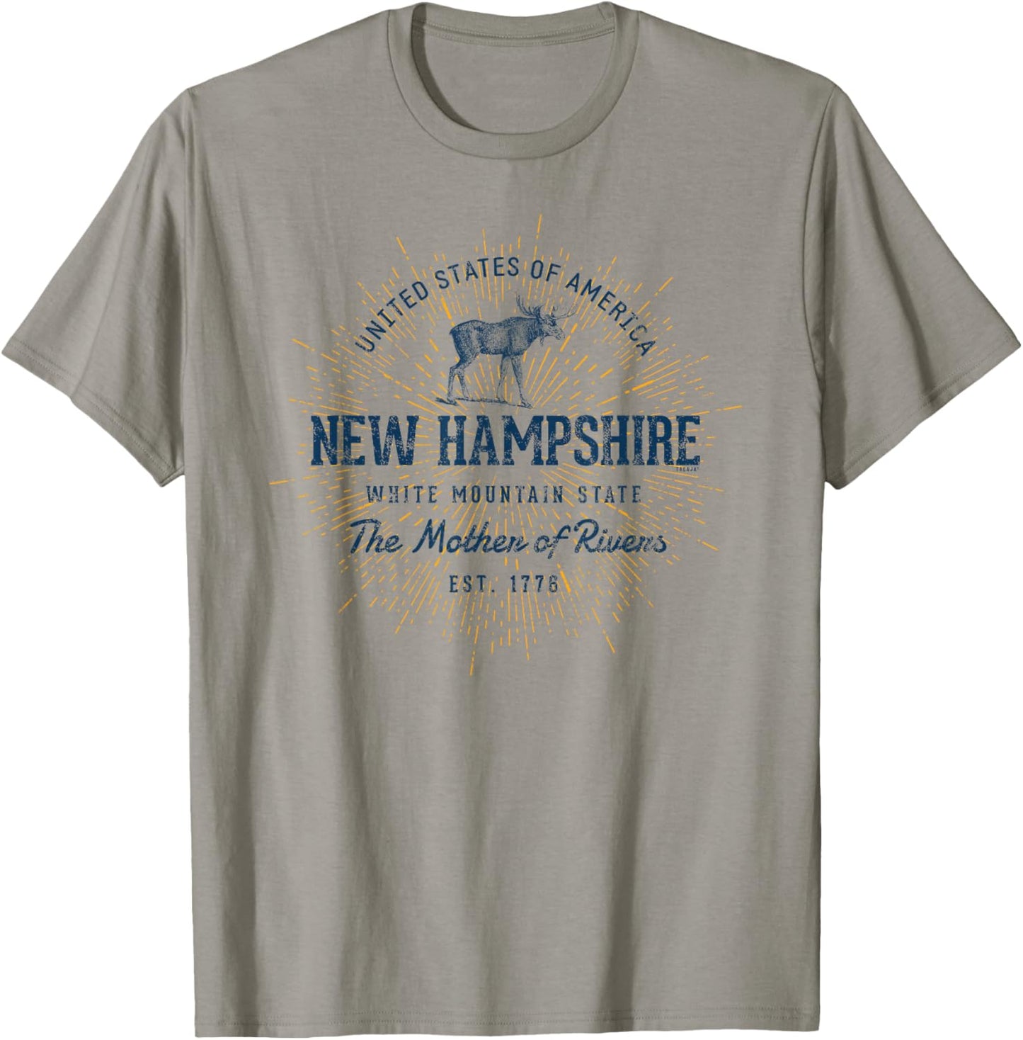 Retro Vintage State of New Hampshire T-Shirt - T-Shirt | Sand