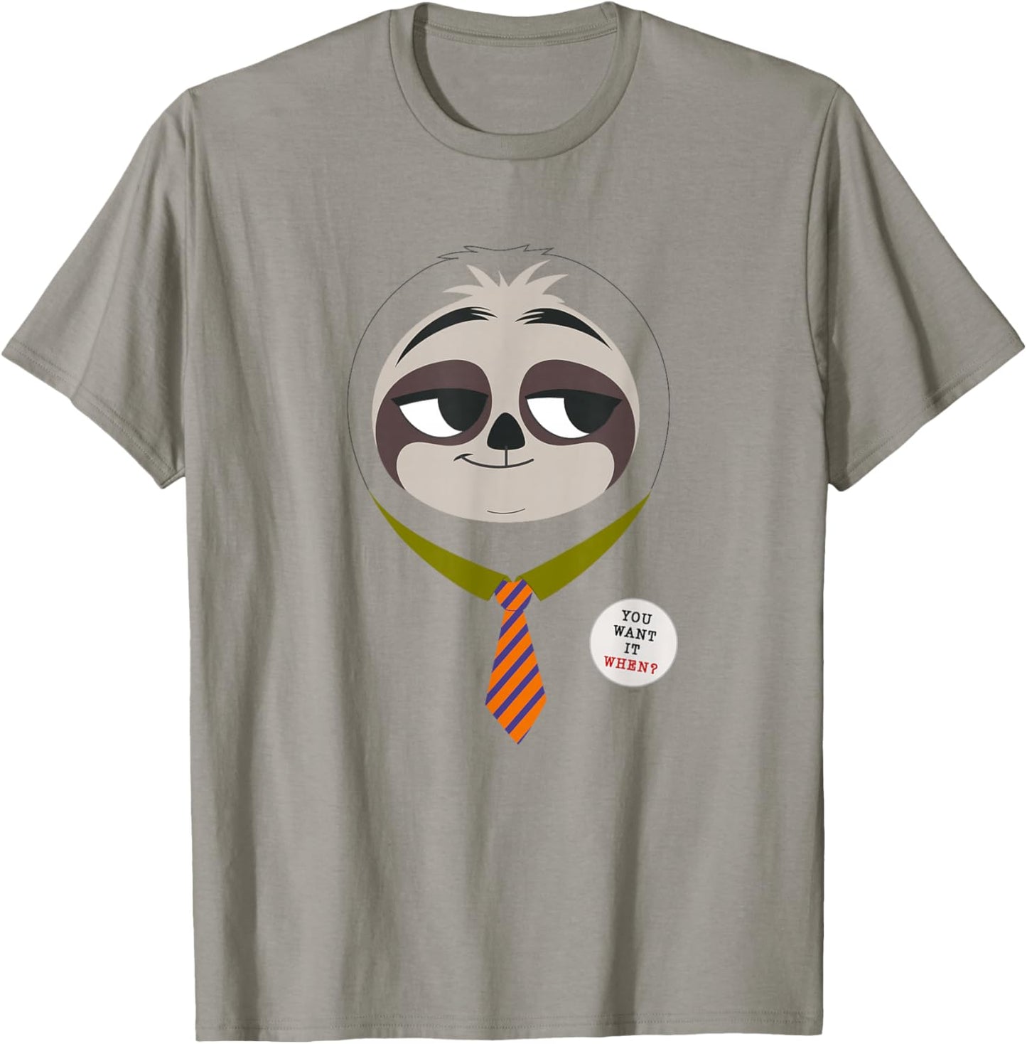 Disney Zootopia Flash The Sloth Face T-Shirt - T-Shirt | Sand