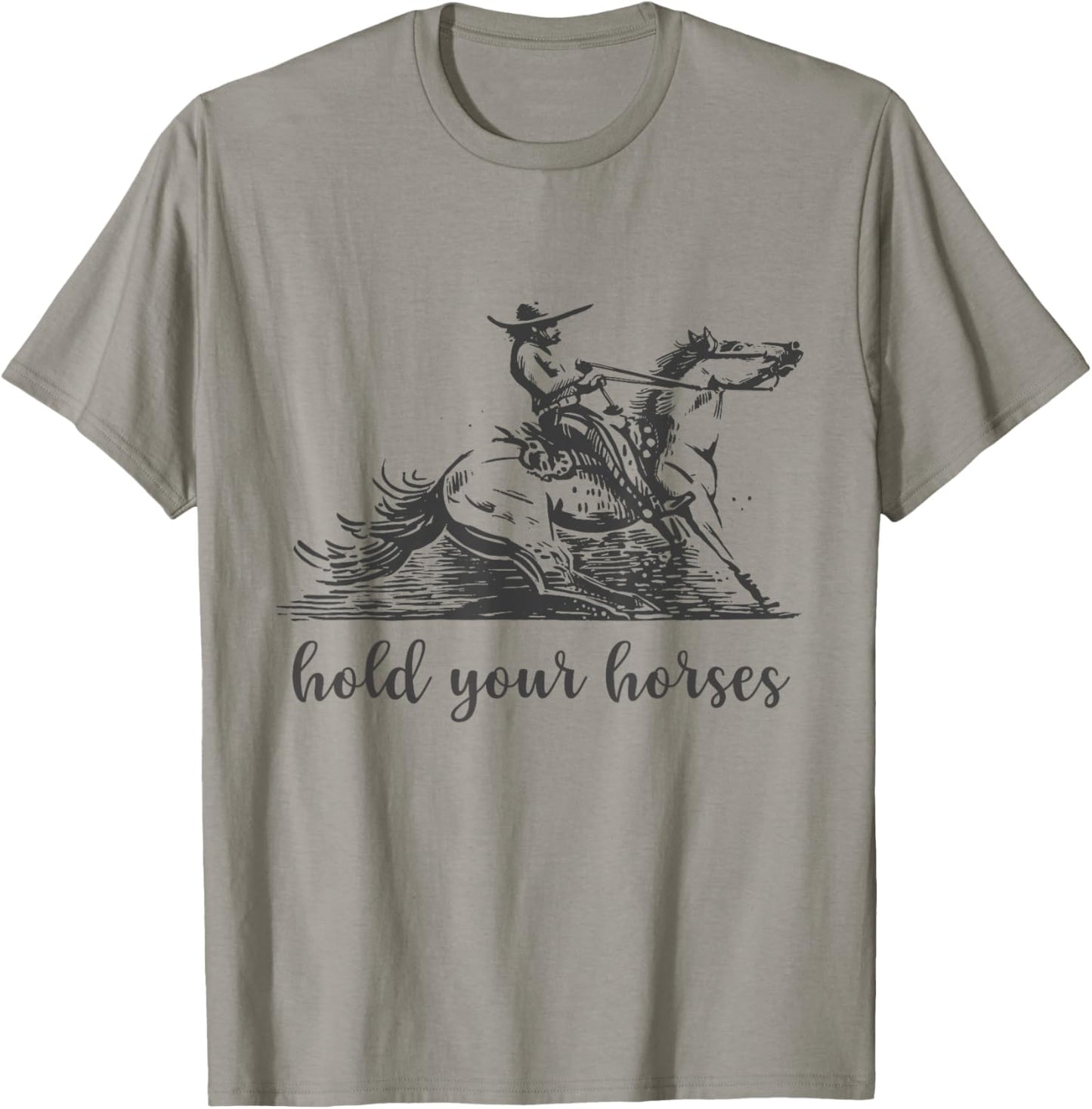 Hold Your Horses Women Funny Rodeo Vintage Cowboy T-Shirt - T-Shirt | Sand