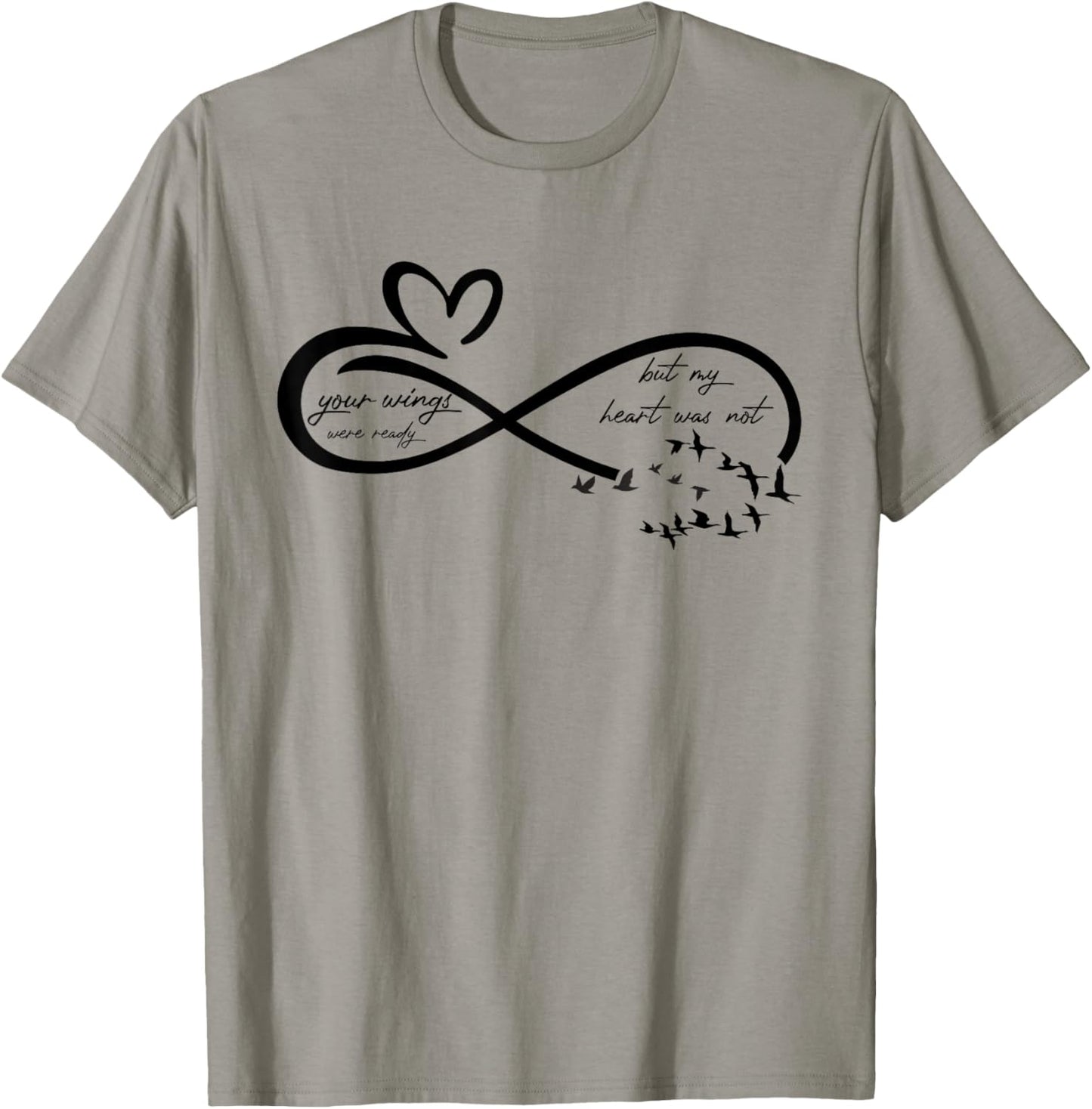 Your Wings were Ready But Your My Heart Not Memorial Dad Mom T-Shirt - T-Shirt | Sand