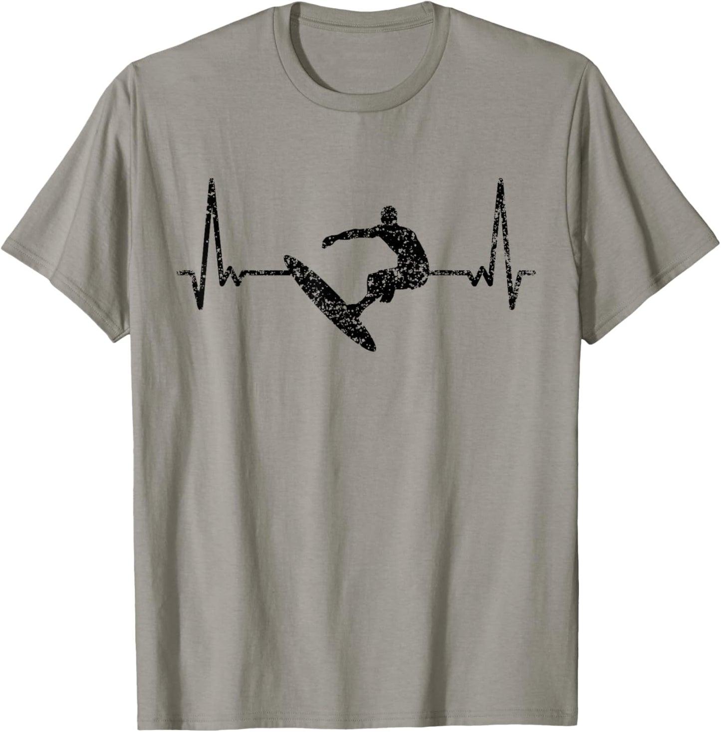 Heartbeat Surfing Surf Surfer Surfboard T-Shirt - T-Shirt | Sand