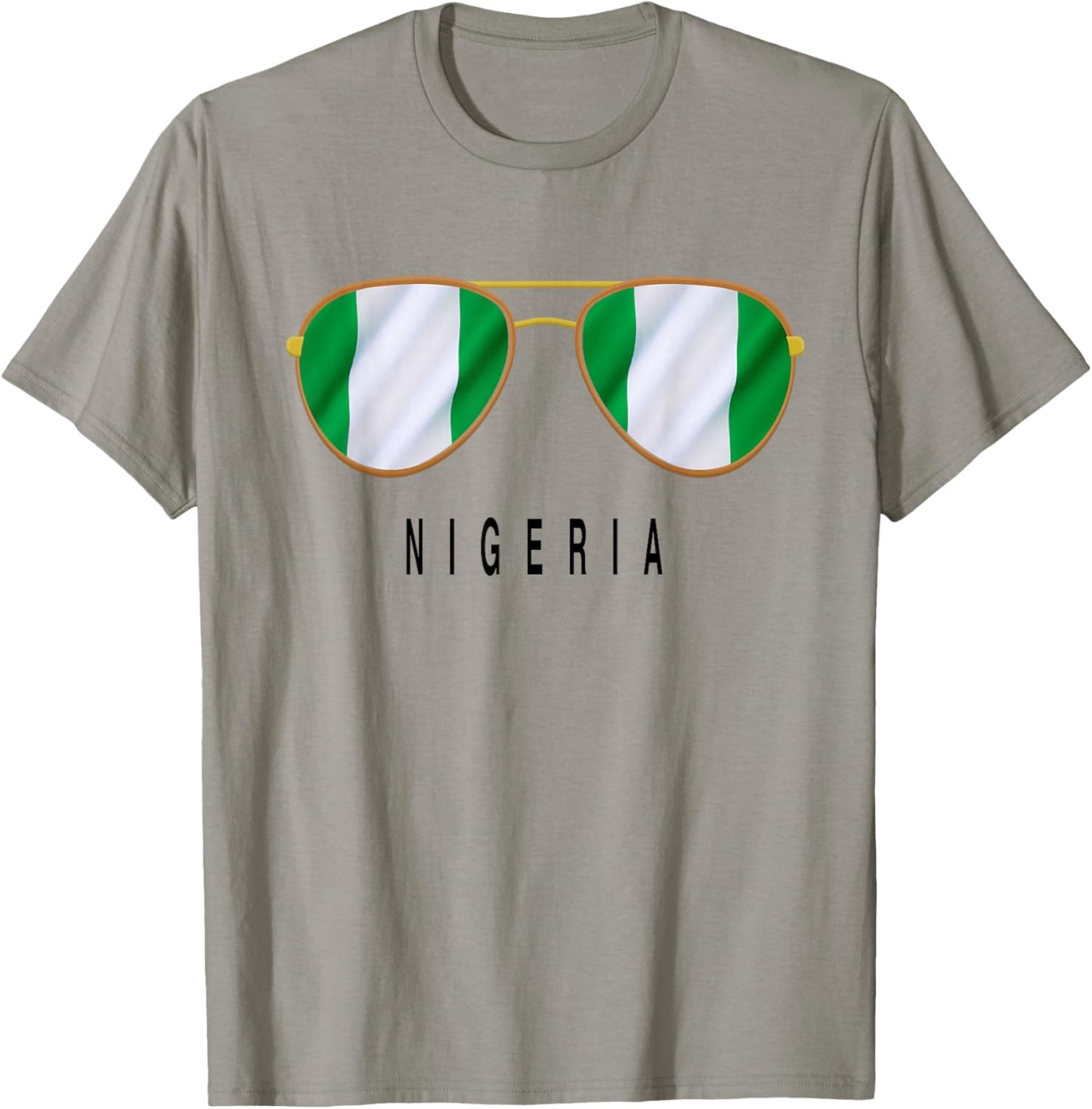 Nigeria Flag Nigerian Nigeria Pride Sunglasses T-Shirt - T-Shirt | Sand