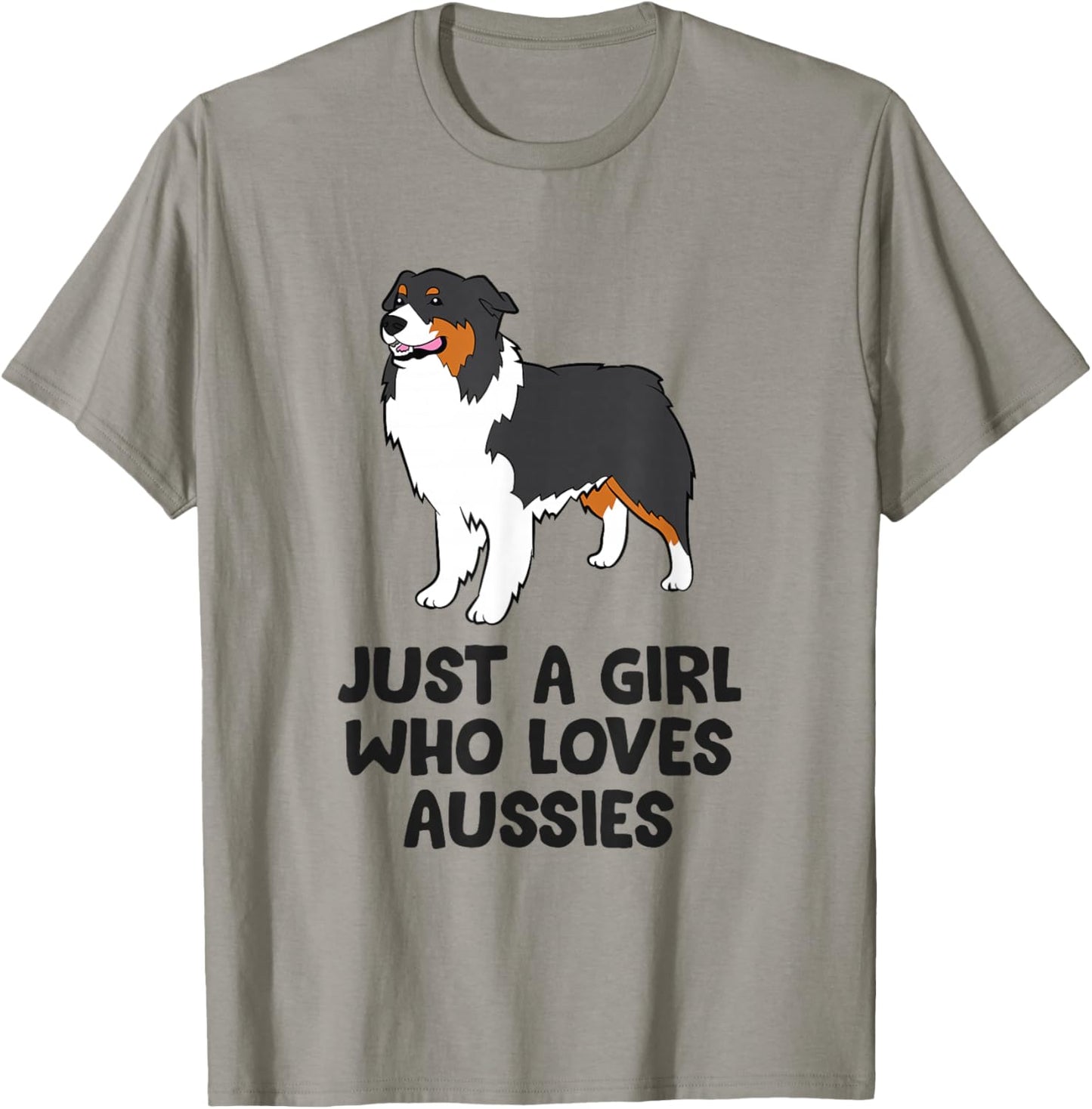 Australian Shepherd Girl Just a Girl Who Loves Aussie Dogs T-Shirt - T-Shirt | Sand