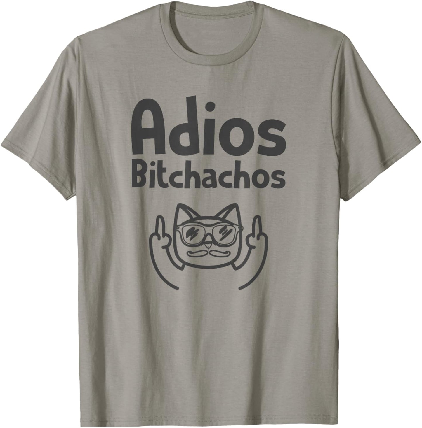 Cat Adios Bitchachos Cinco De Mayo Middle Finger T-Shirt - T-Shirt | Sand