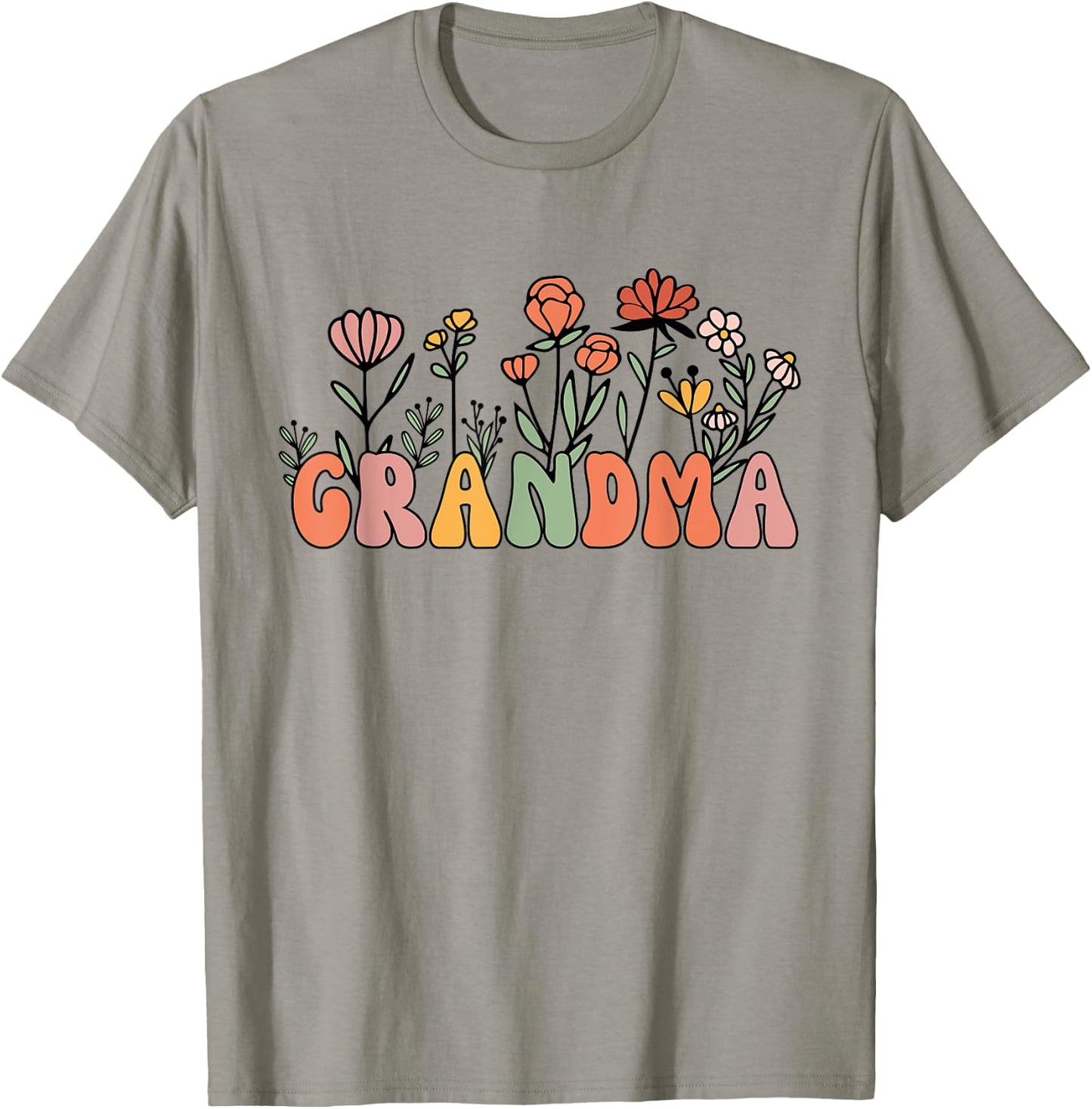 Boho Vintage Retro Groovy Wildflower Grandma T-Shirt - T-Shirt | Sand