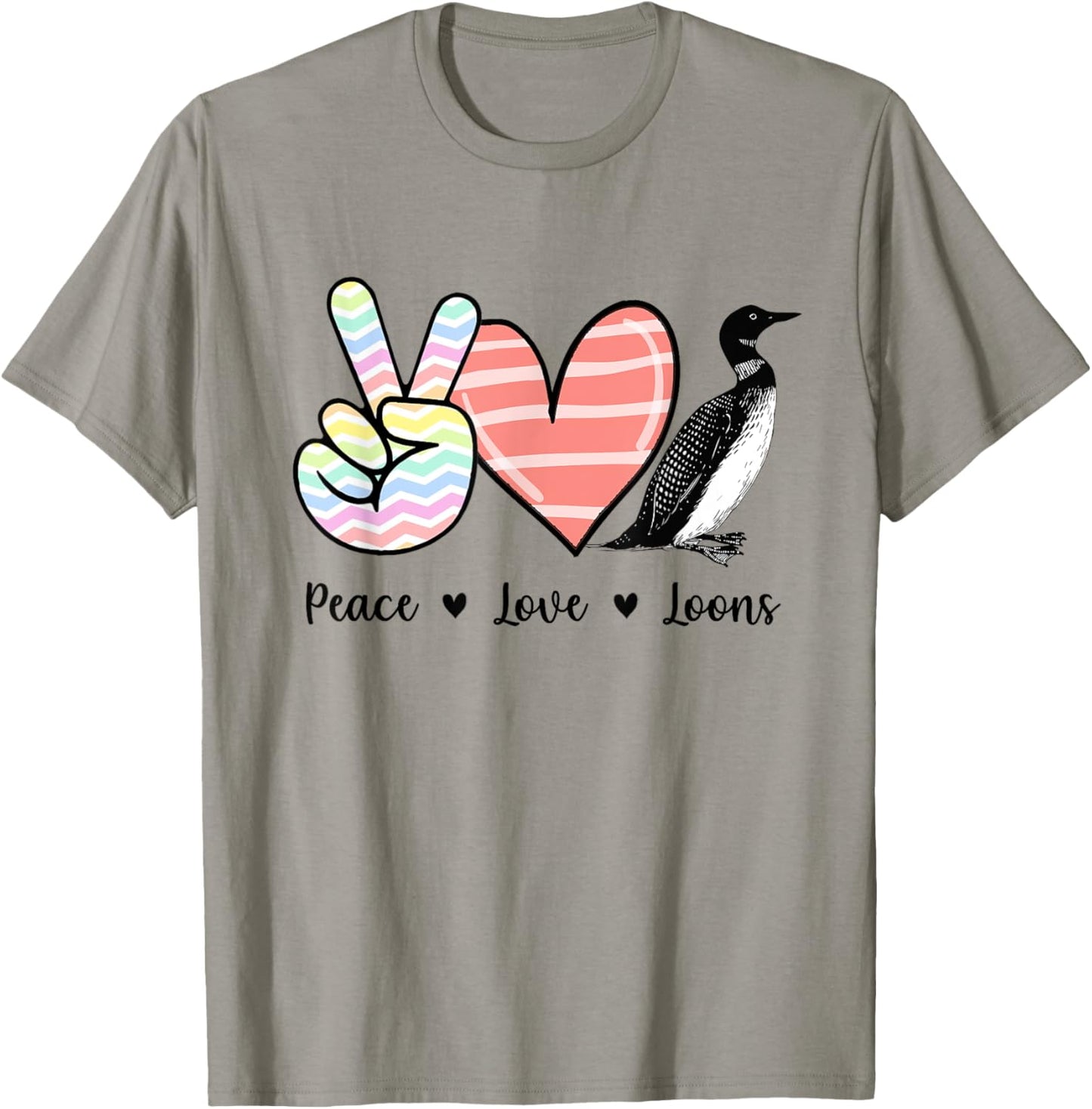 Peace love loons Loon bird T-Shirt - T-Shirt | Sand