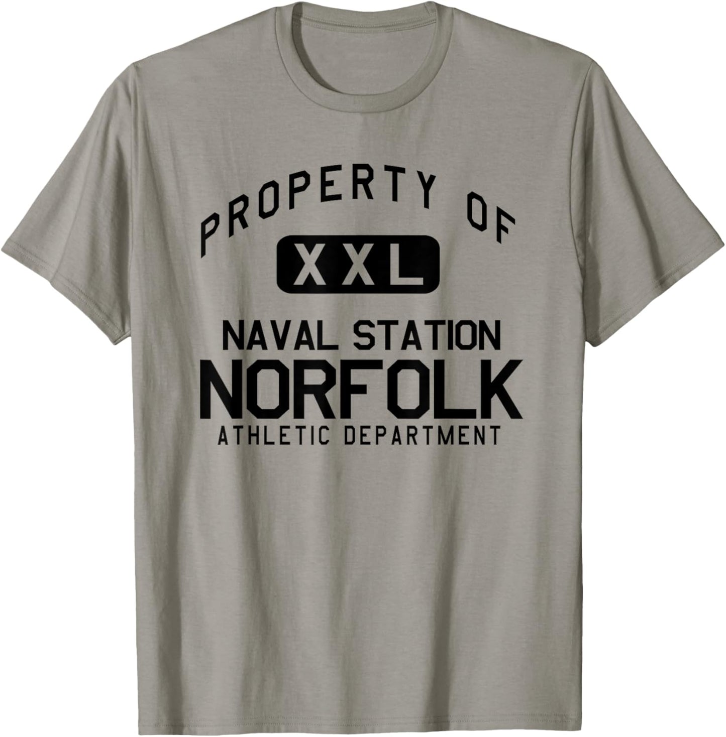 Property of Naval Station Norfolk Athletic Department T-Shirt - T-Shirt | Sand