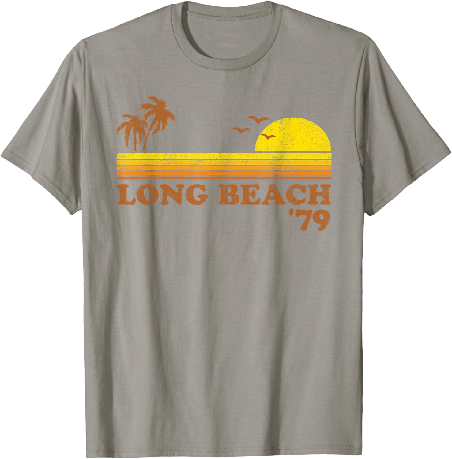 Vintage Long Beach California Retro Sunset Surfing 70's Gift T-Shirt - T-Shirt | Sand