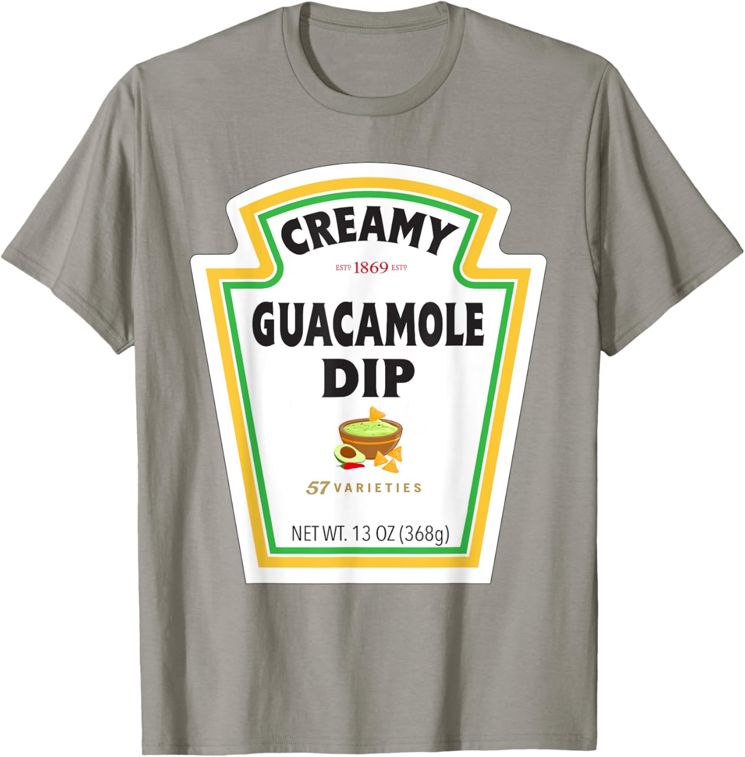 Creamy Avocado Sauce Bottle Label Funny Halloween Costume T-Shirt - T-Shirt | Sand