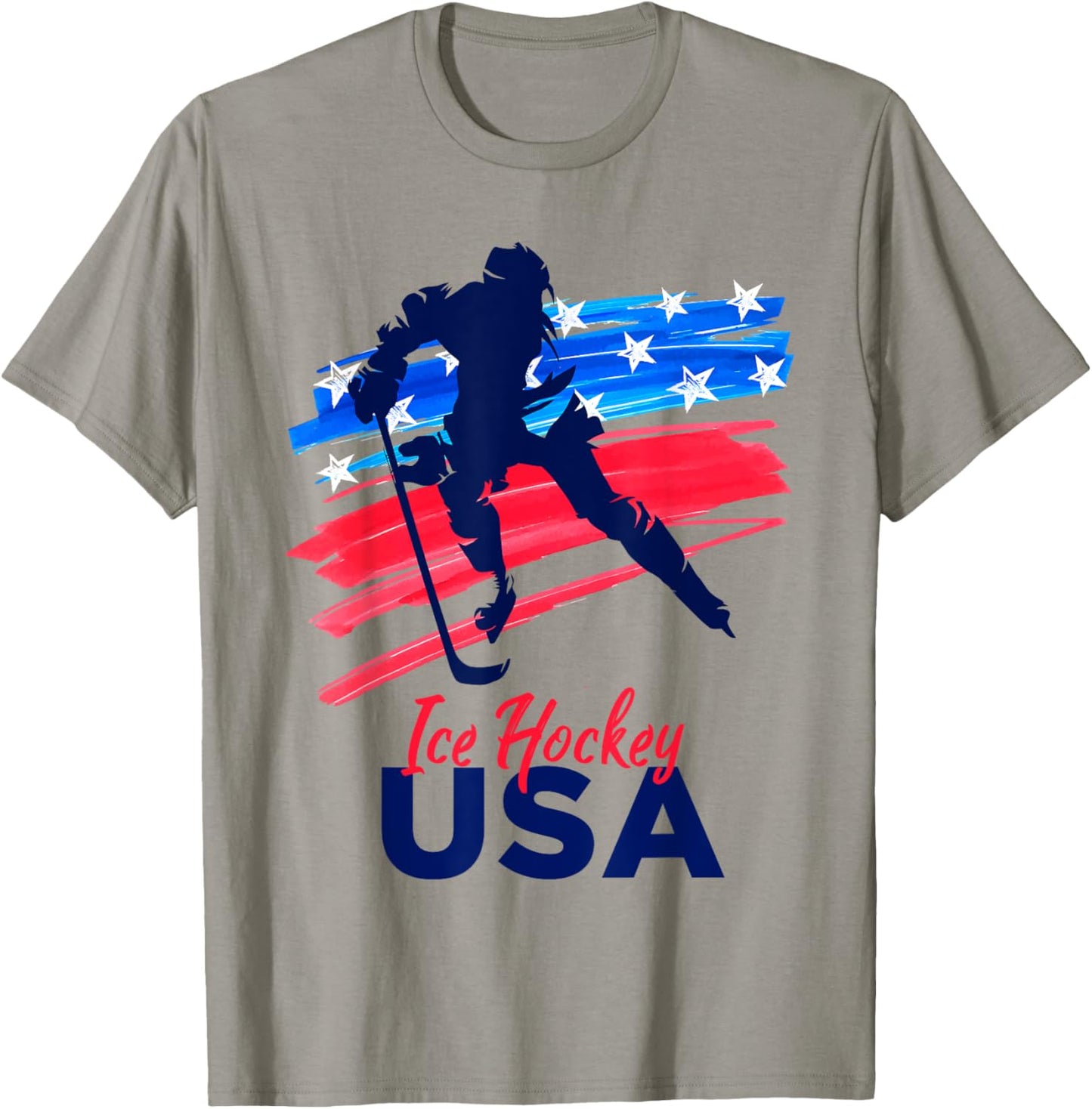 Ice Hockey USA Support the Team USA Flag Hockey Lover T-Shirt - T-Shirt | Sand