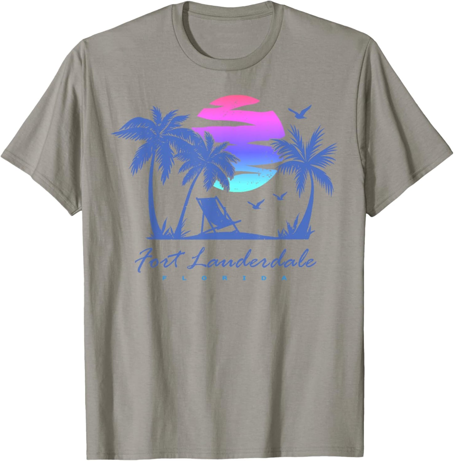 FORT LAUDERDALE FLORIDA Beach Vacation Retro Vintage Sunset Men Women Girls Kids T-Shirt - T-Shirt | Sand