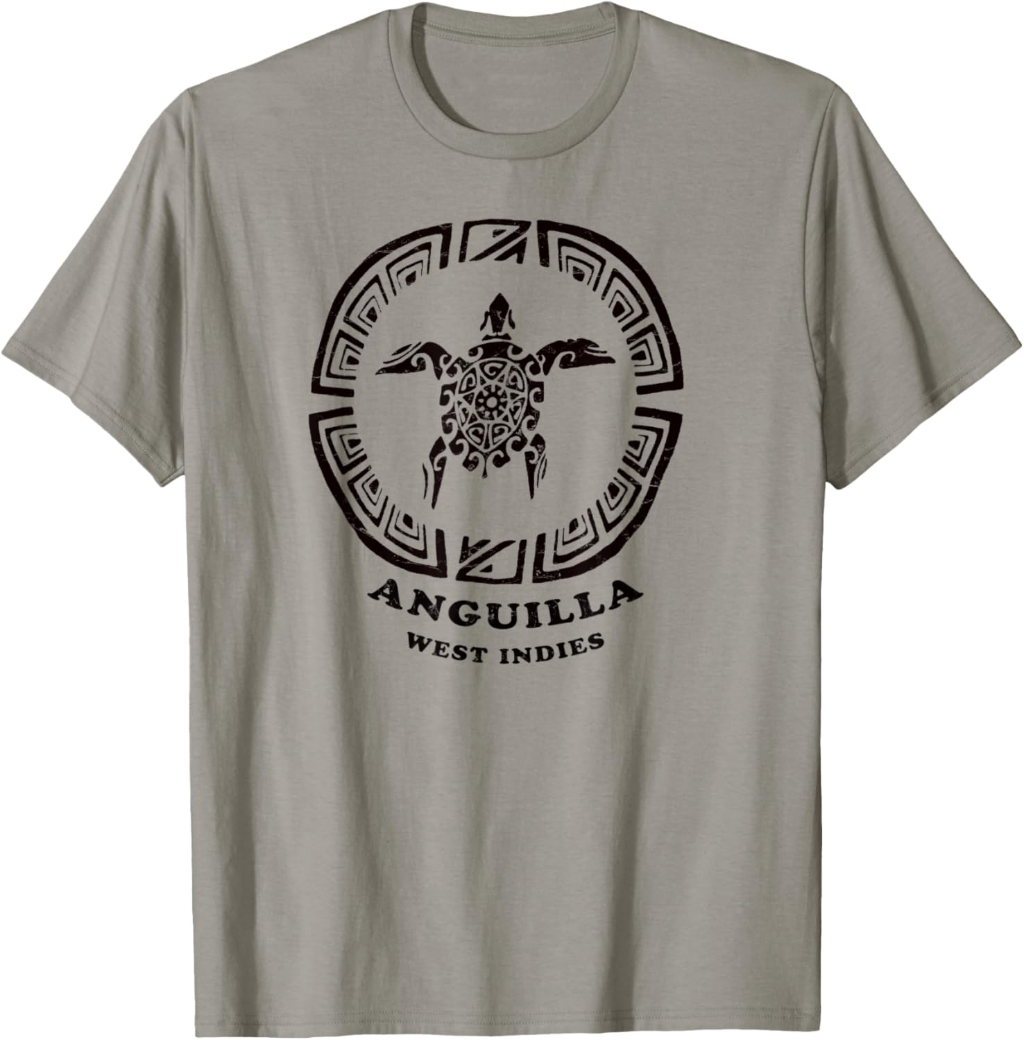 Anguilla, West Indies Vintage Tribal Sea Turtle Vacation T-Shirt - T-Shirt | Sand