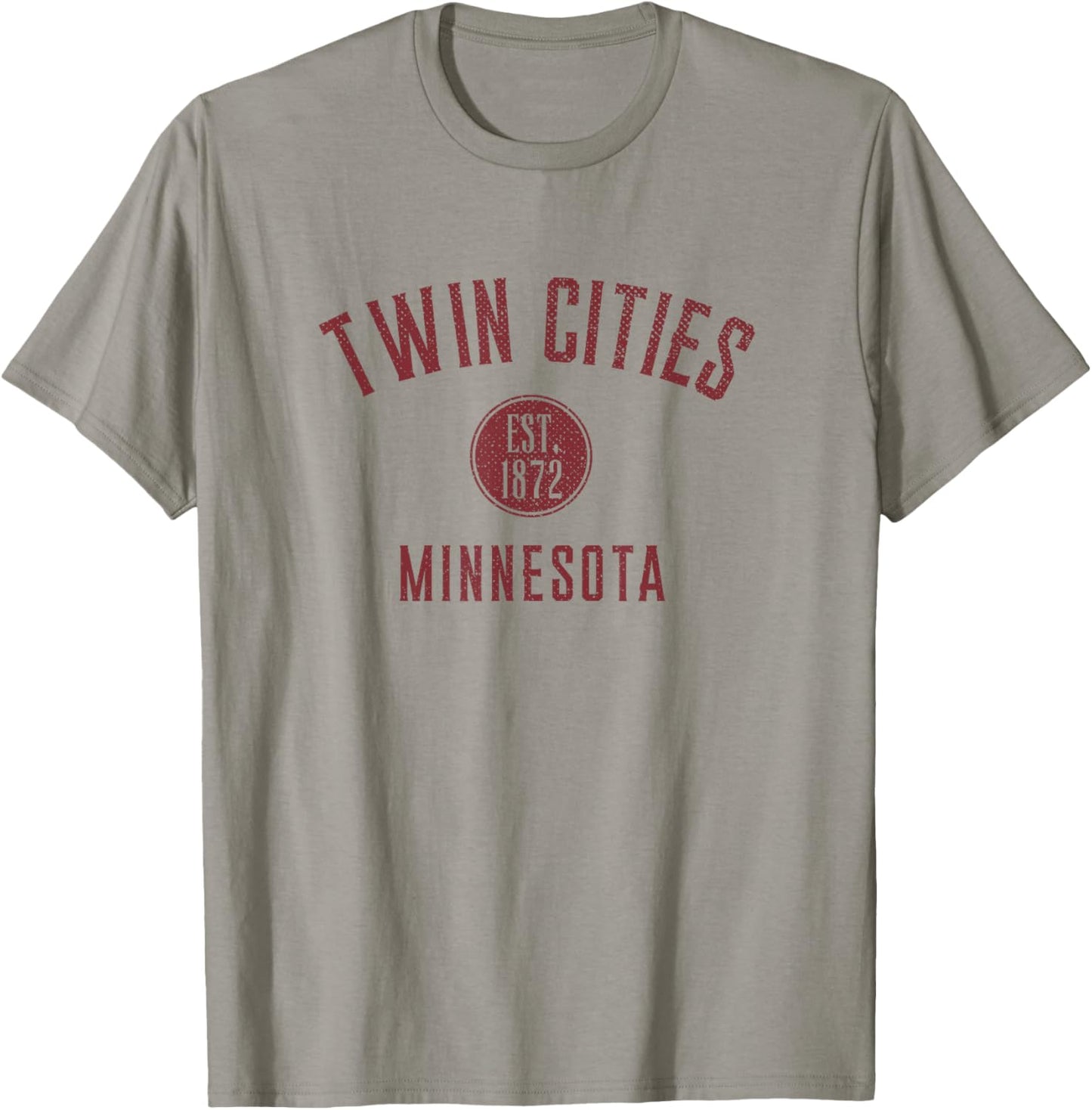 Twin Cities Minnesota Varsity Vintage Distressed Style T-Shirt - T-Shirt | Sand