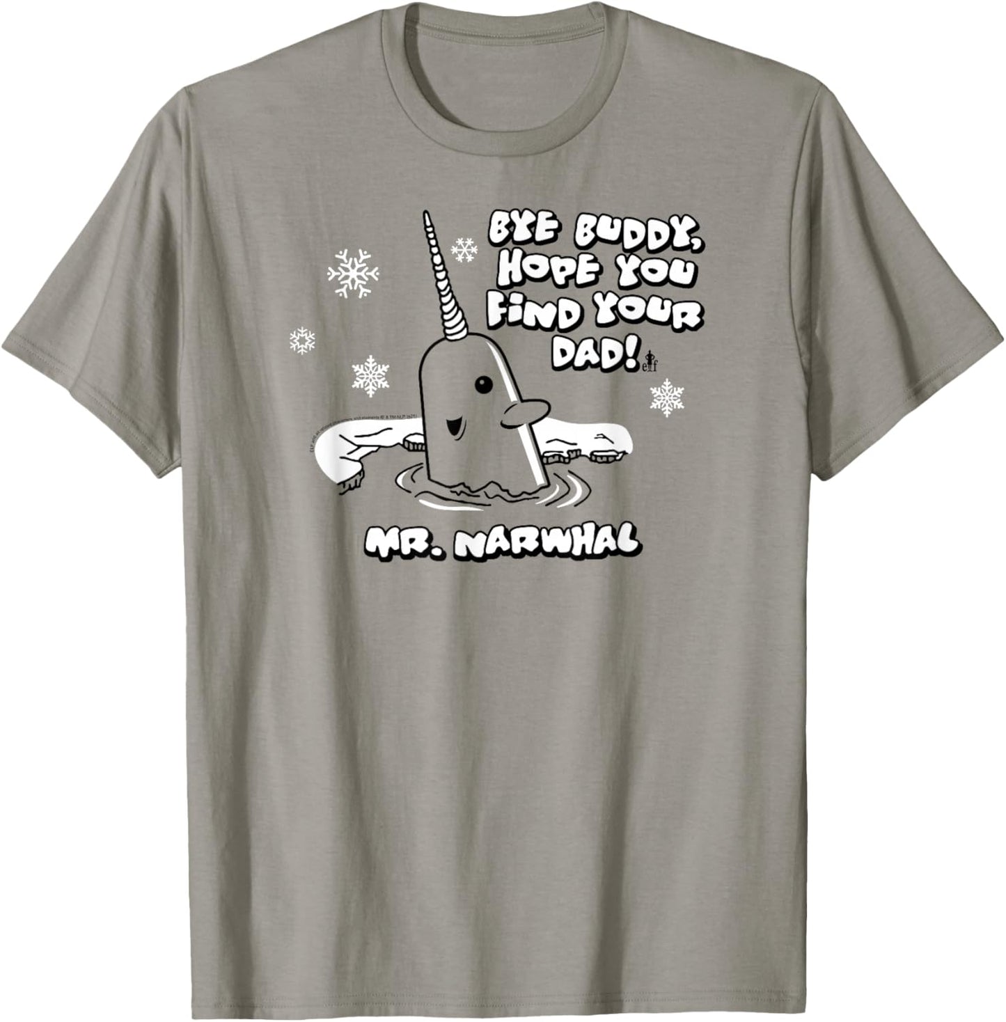 Elf Mr. Narwhal Bye Buddy Funny Christmas T-Shirt - T-Shirt | Sand