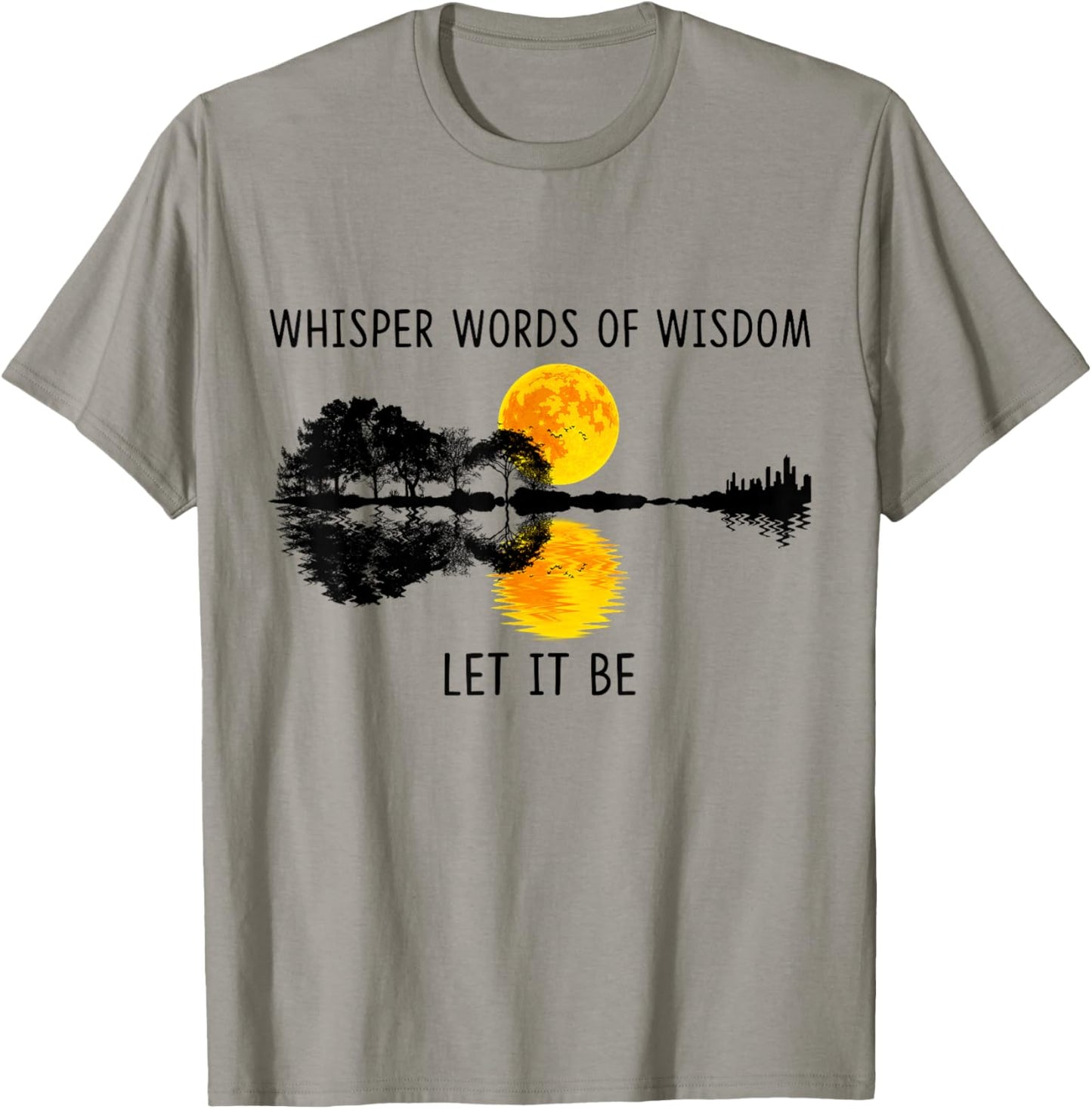 Whisper Words Of Wisdom Let-It Be Guitar Lake Shadow T-Shirt - T-Shirt | Sand