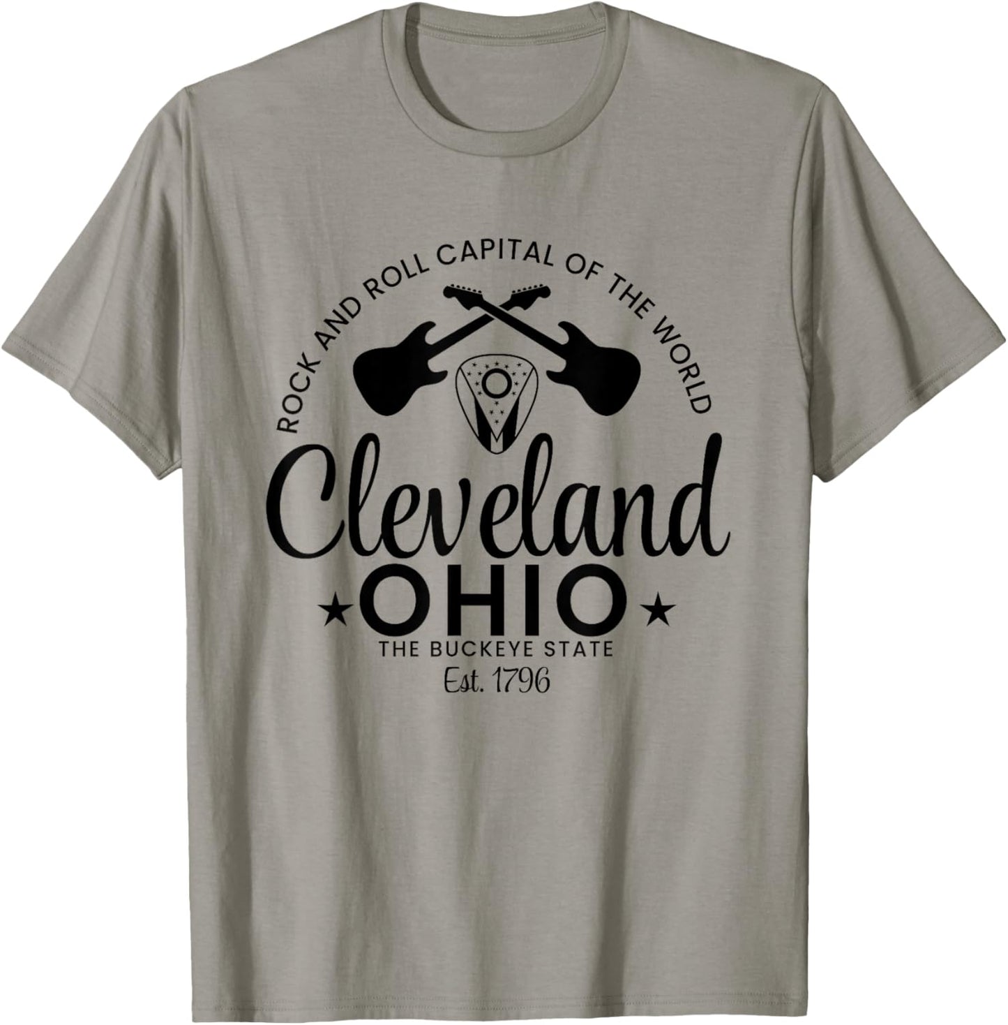Cleveland Ohio Rock and Roll Capital Est 1796 Souvenir T-Shirt - T-Shirt | Sand