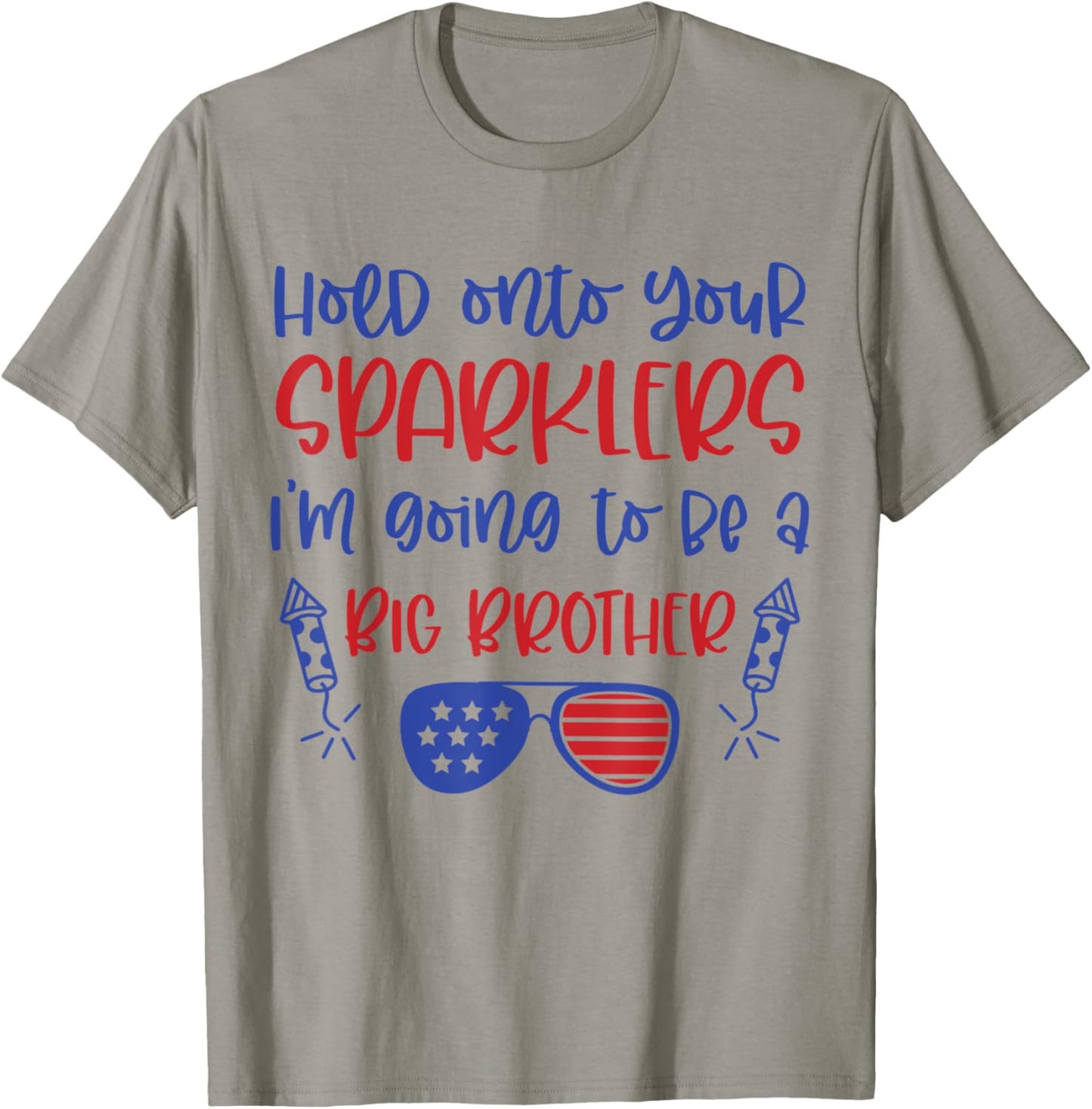 Big Brother Sparkler 4th of July Pregnancy Announcement T-Shirt - T-Shirt | Sand