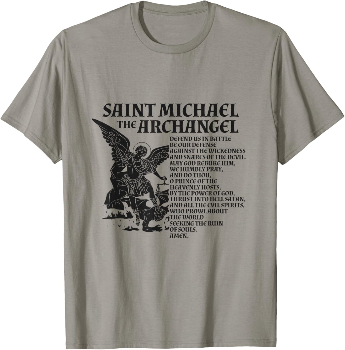 St Michael The Archangel Prayer T-Shirt - T-Shirt | Sand
